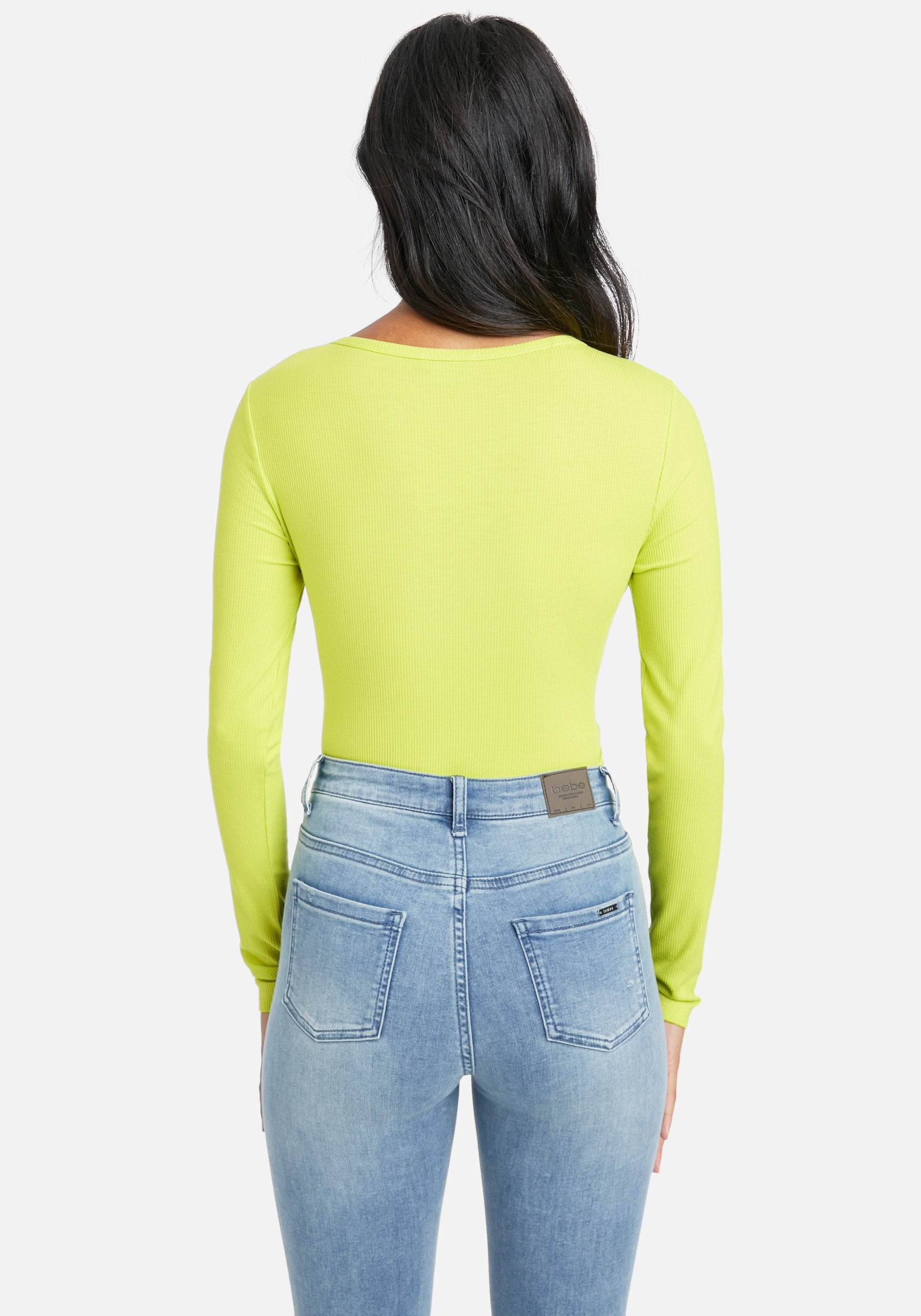 Crystal Logo V-Neck Long Sleeve Tee