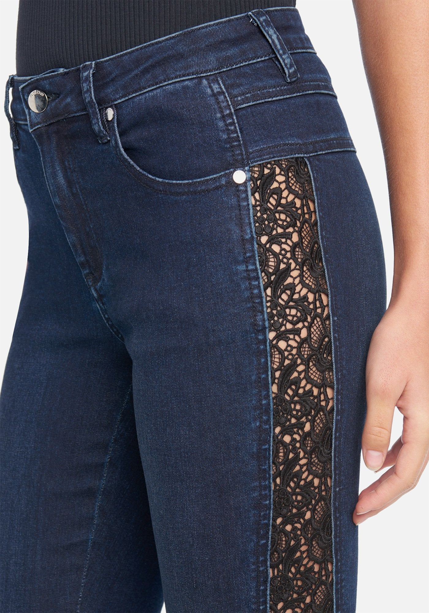 Lace Panel Skinny Jeans