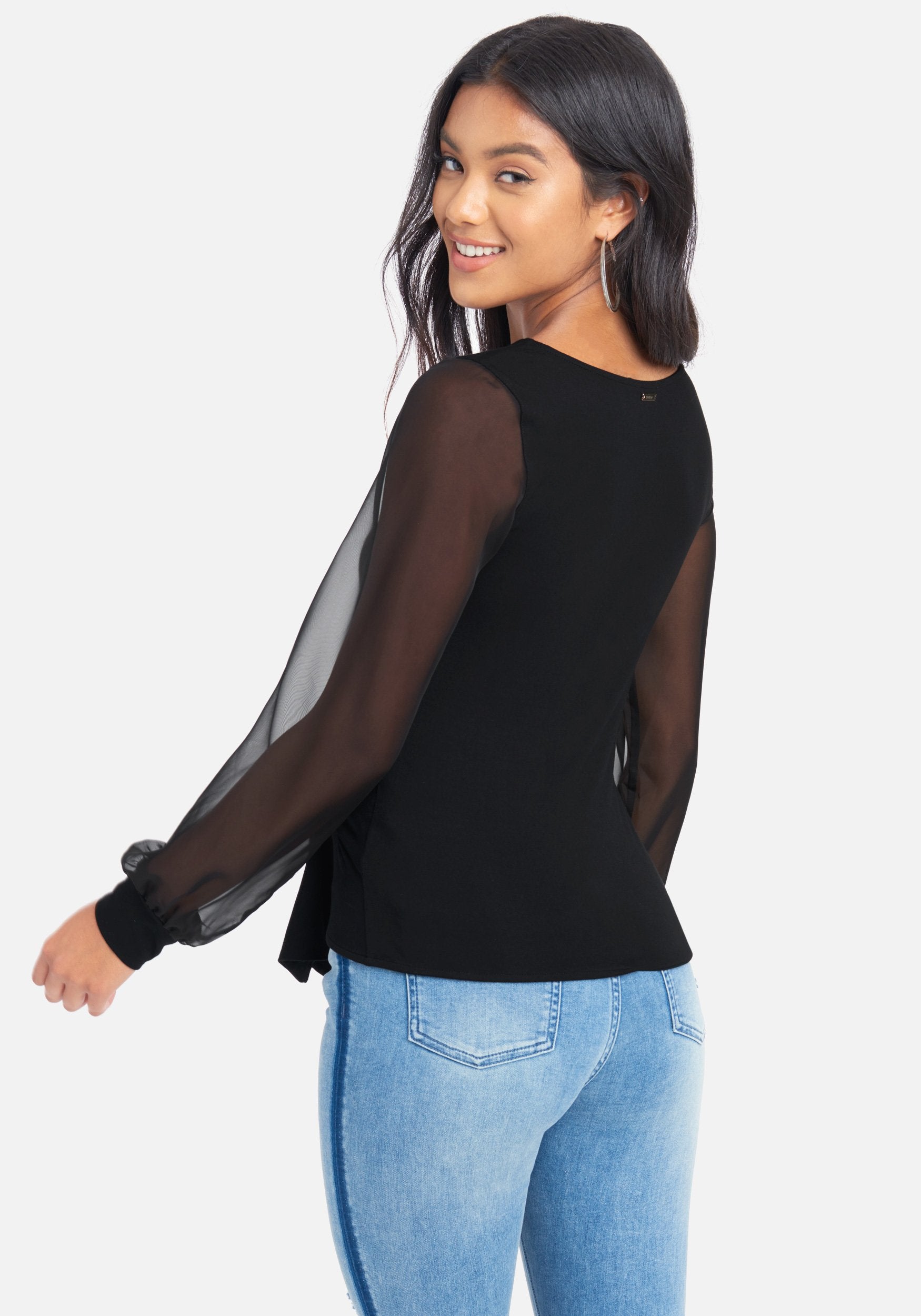 Chiffon Sleeve Wrap Top