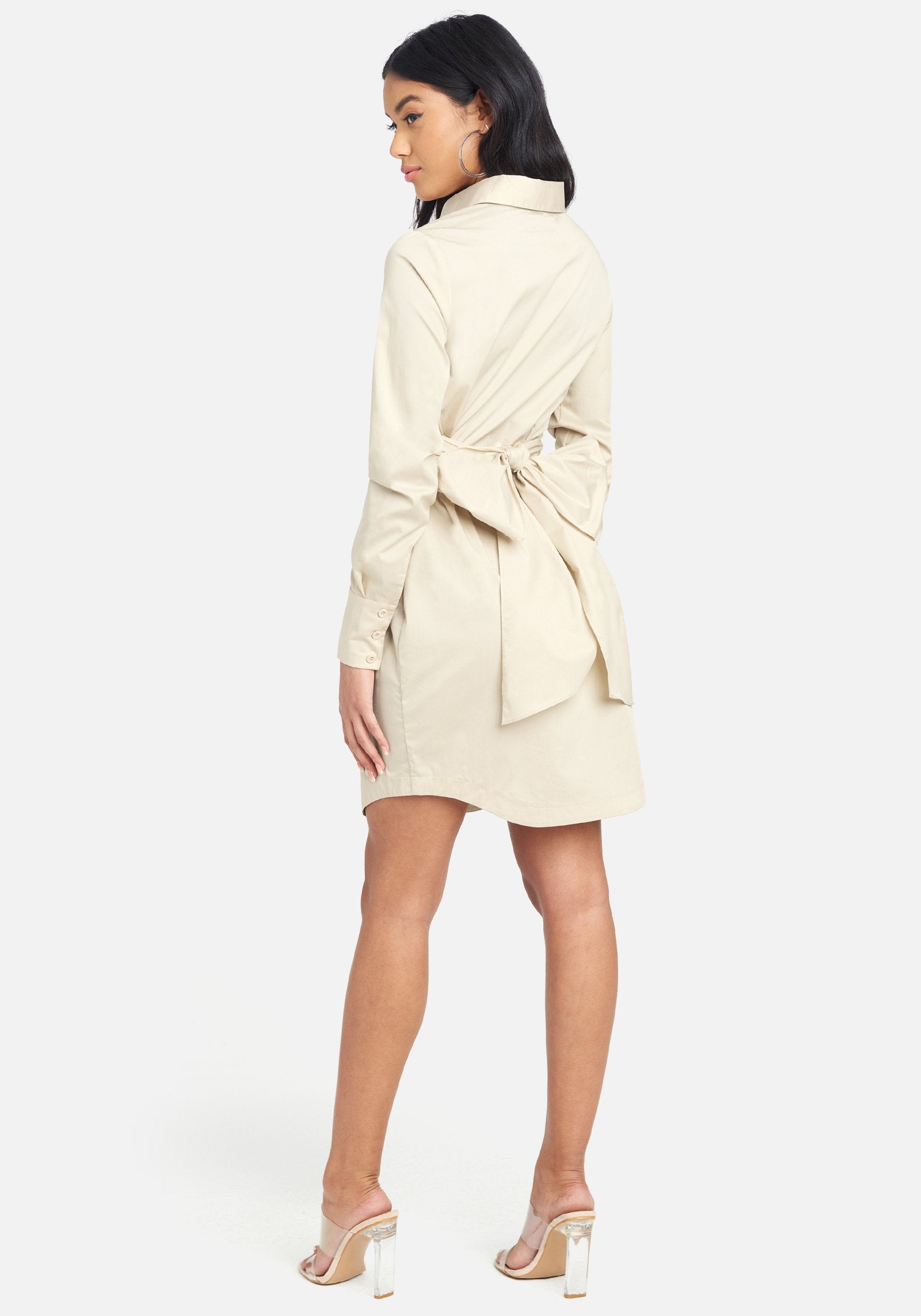 Stretch Poplin Shirt Dress