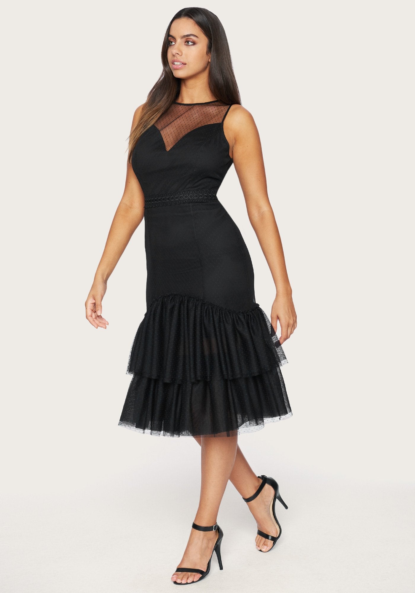 Dot Tulle Tiered Dress