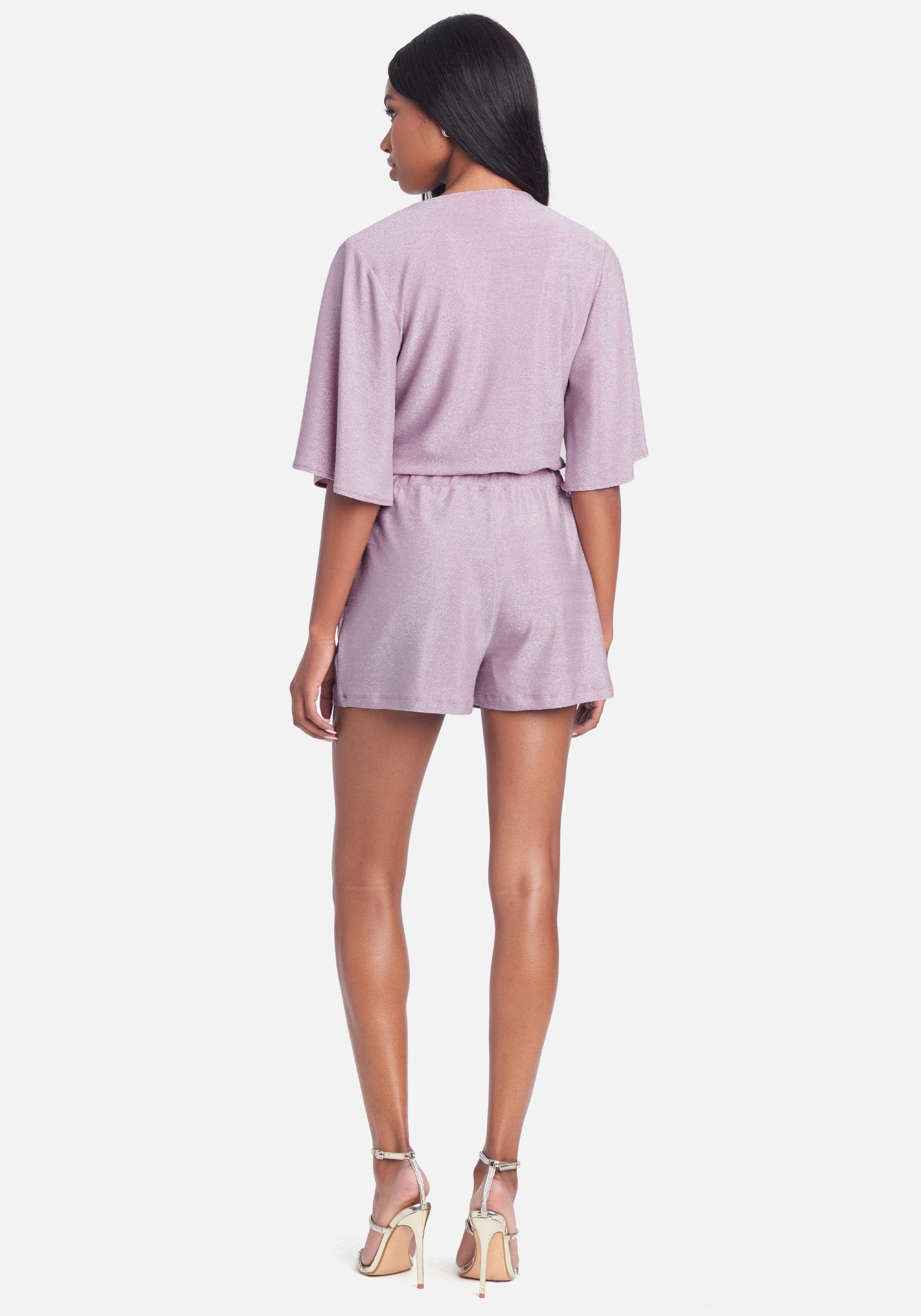 Flutter Sleeve Metallic Romper
