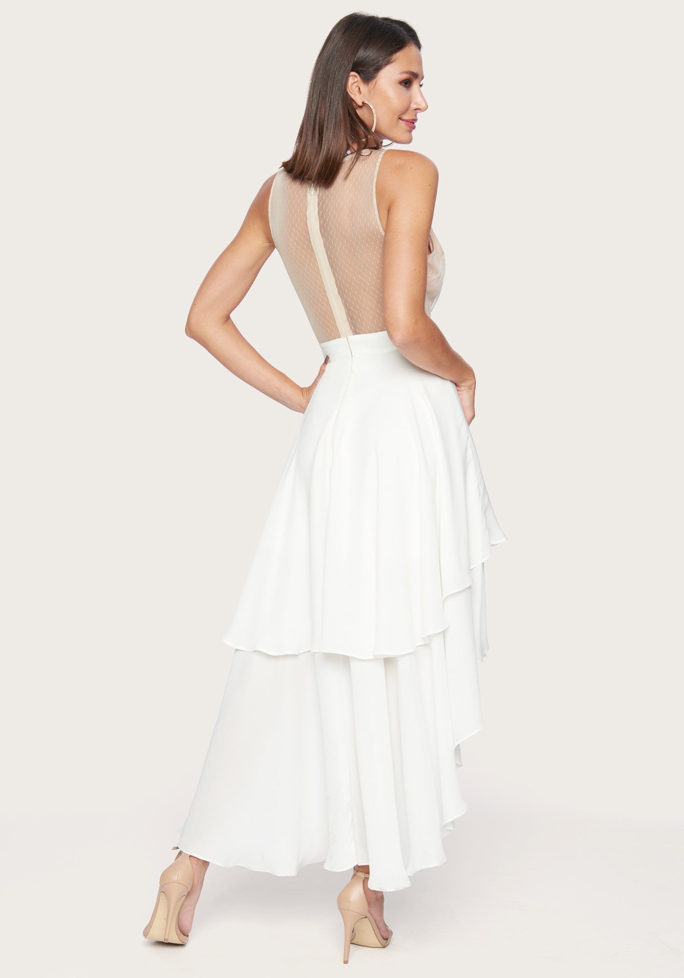 Embroidered Hi Lo Dress