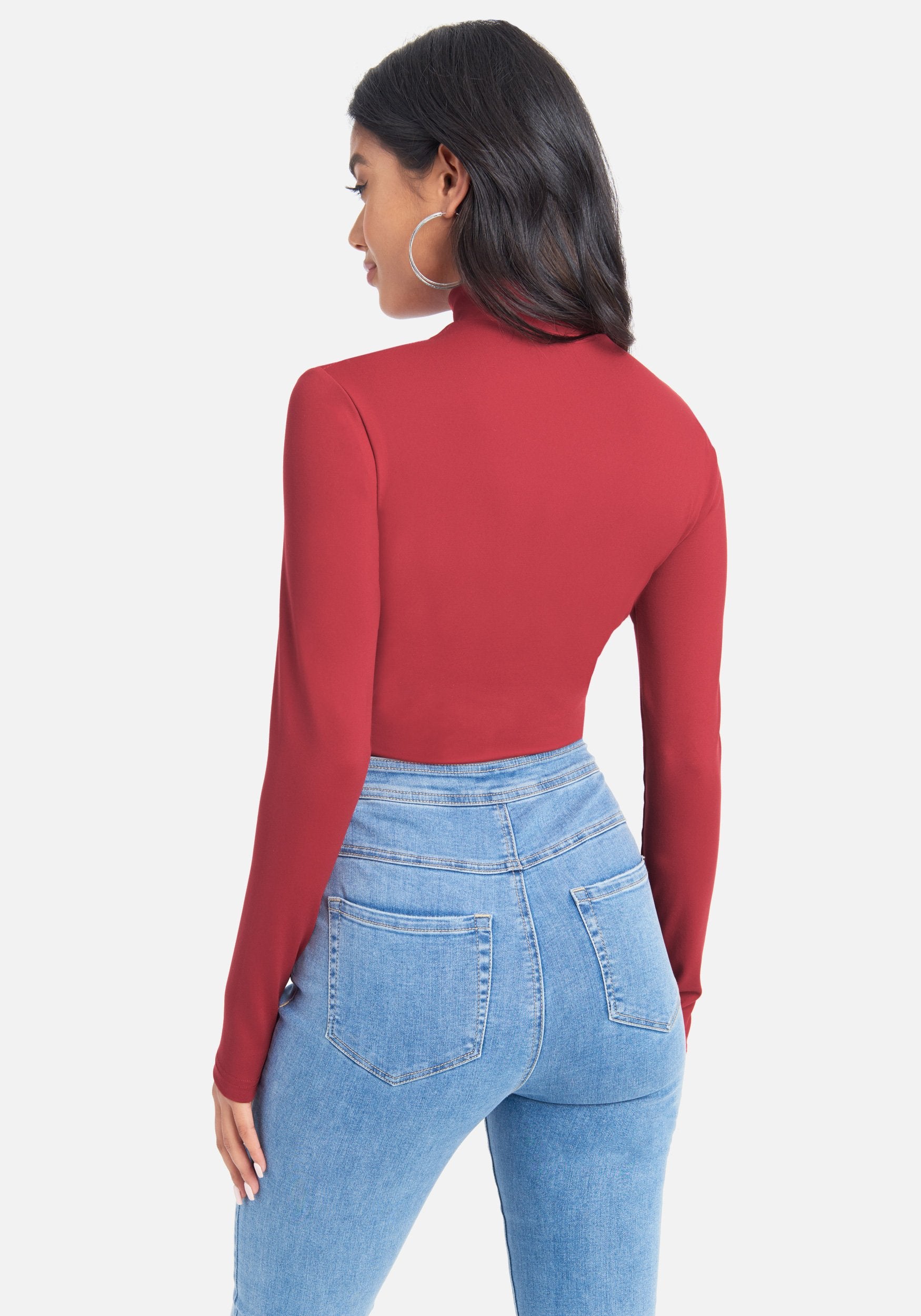 Mock Neck Cut Out Knit Top
