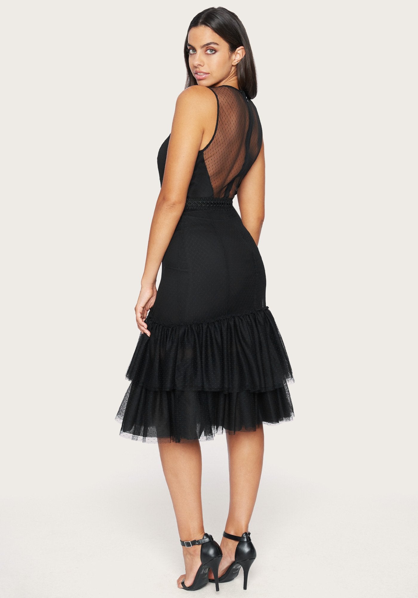 Dot Tulle Tiered Dress