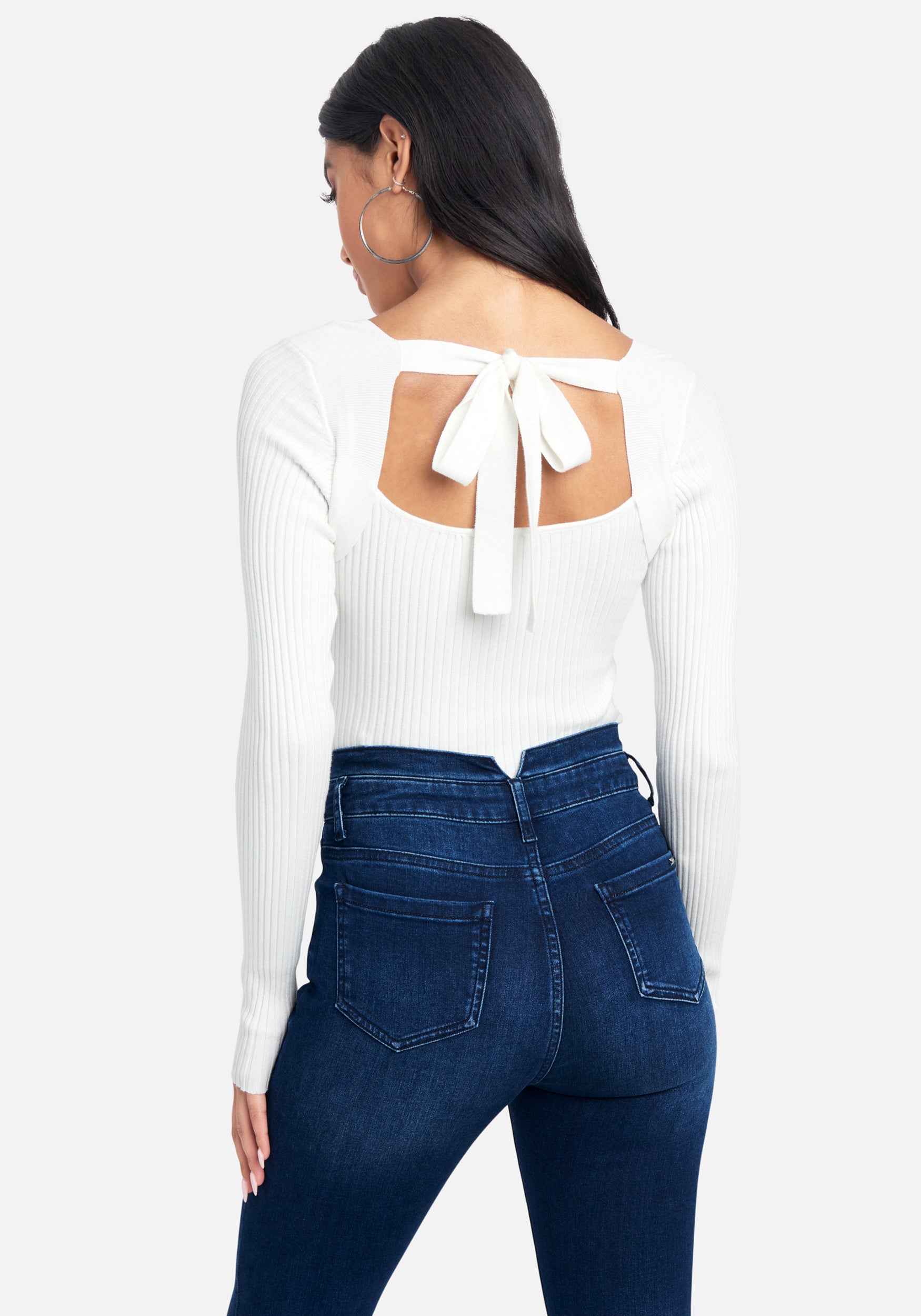 Tie Back Long Sleeve Sweater