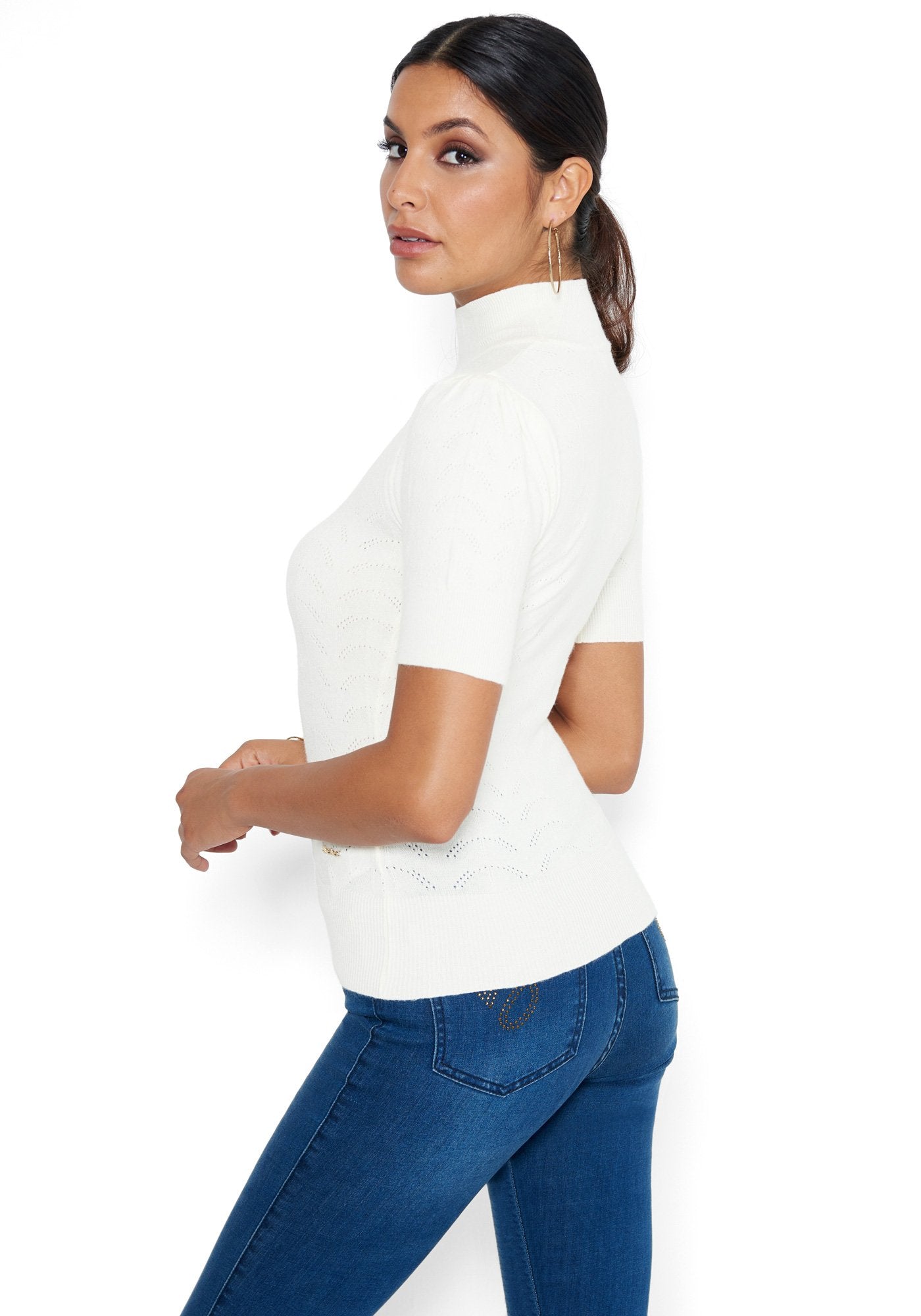 Puff Sleeve Turtleneck Sweater