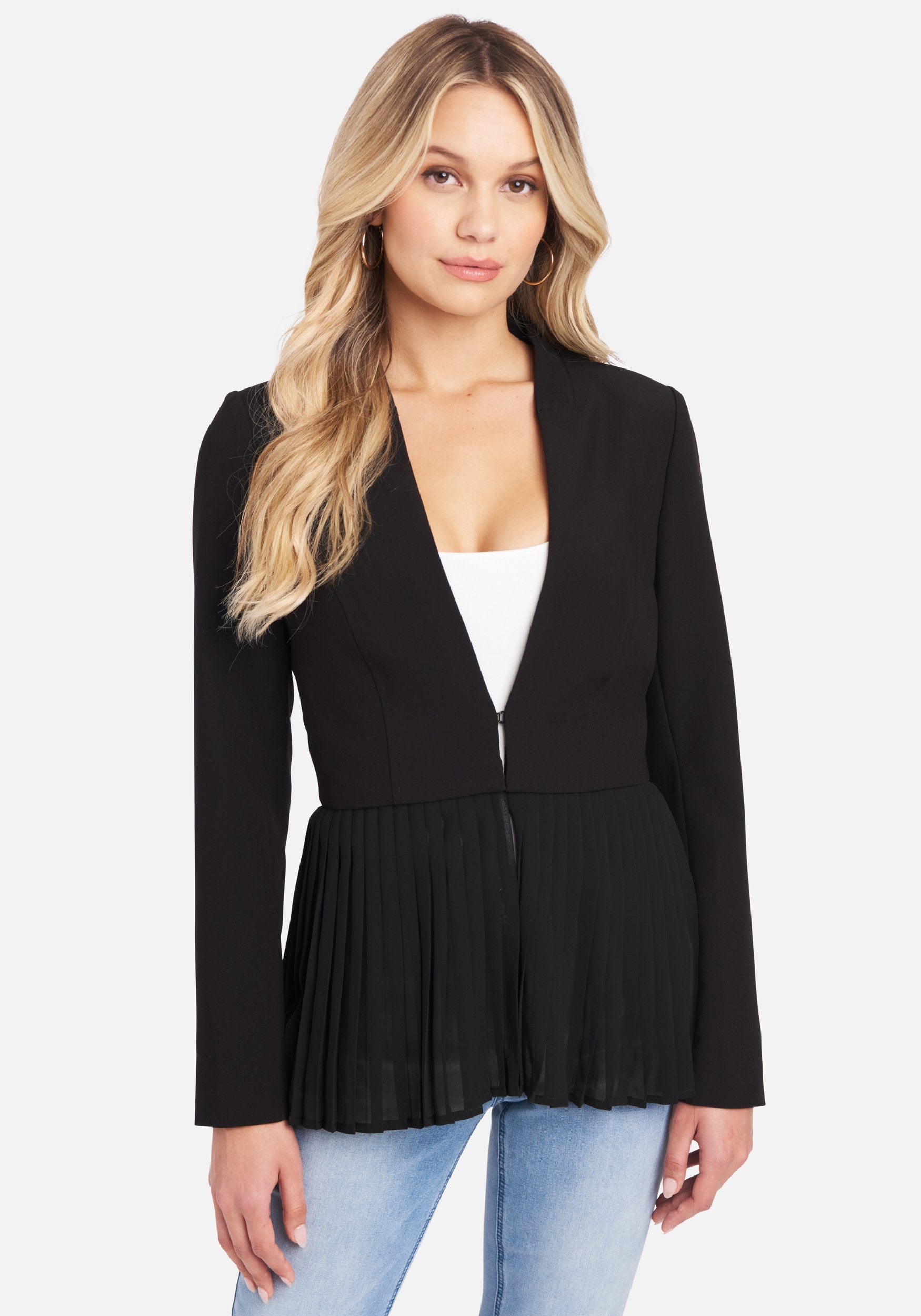 Removable Pleated Hem Twill Jacket