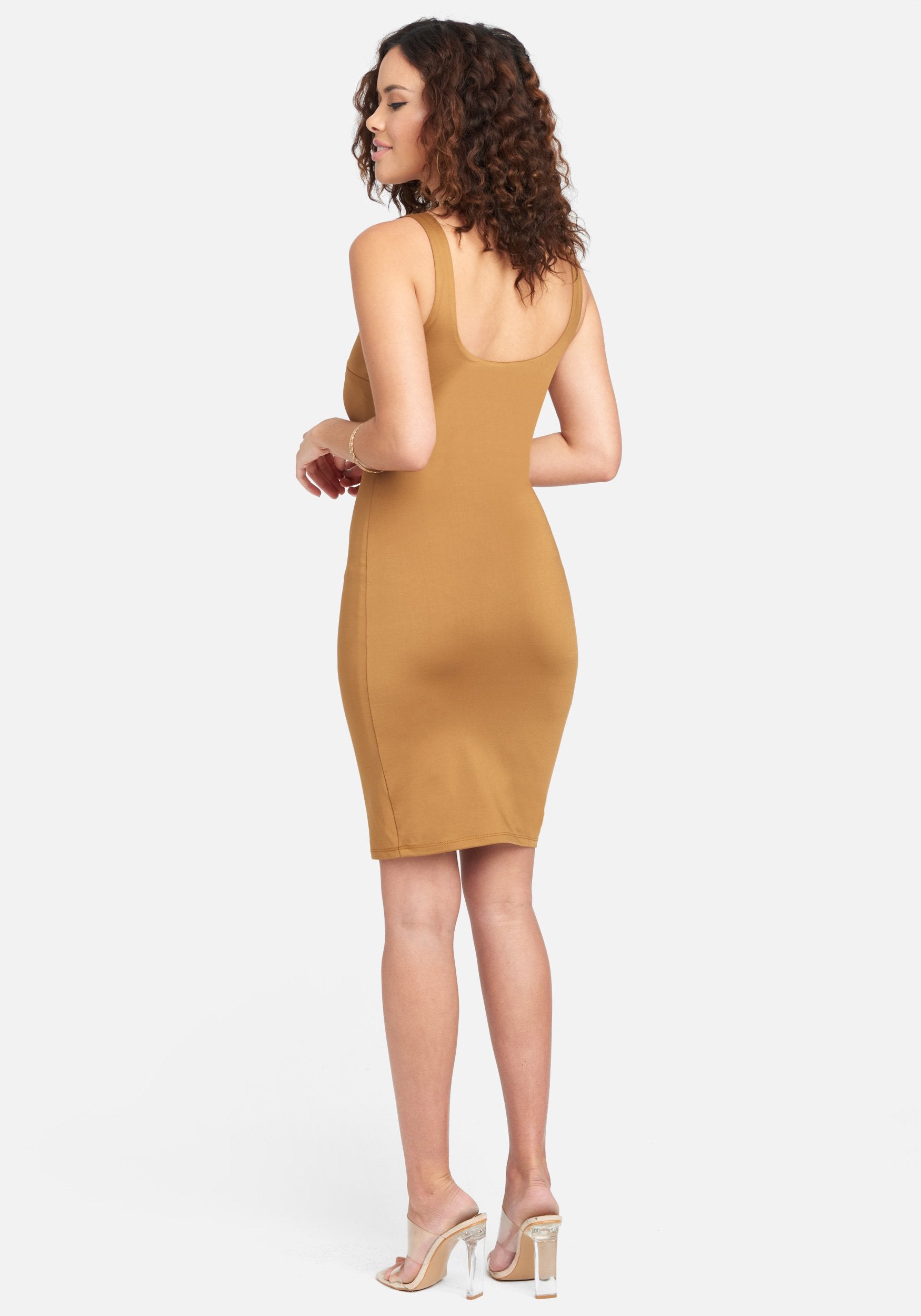 Square Neck Ponte Mini Dress