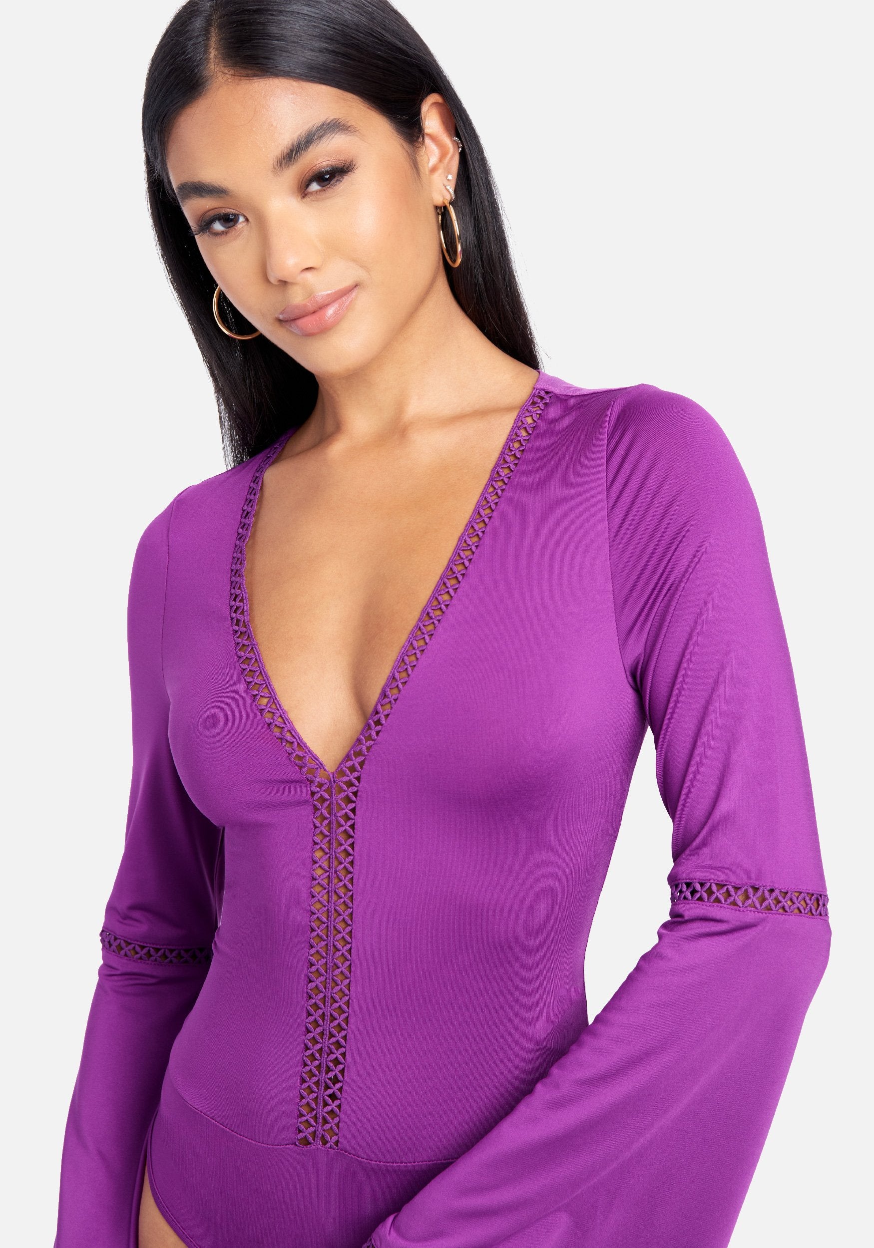 Bell Sleeve V Neck Bodysuit