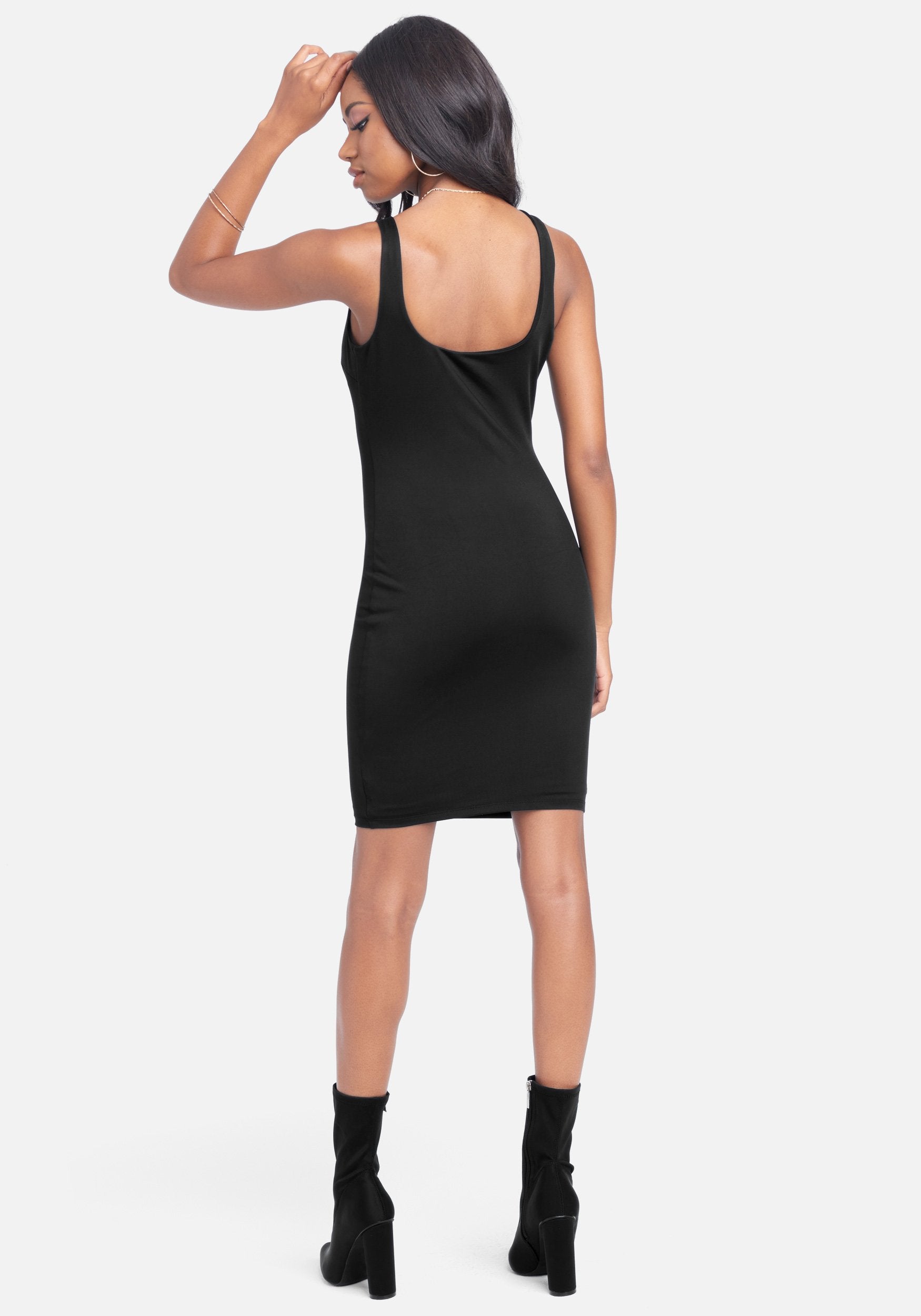 Square Neck Ponte Mini Dress