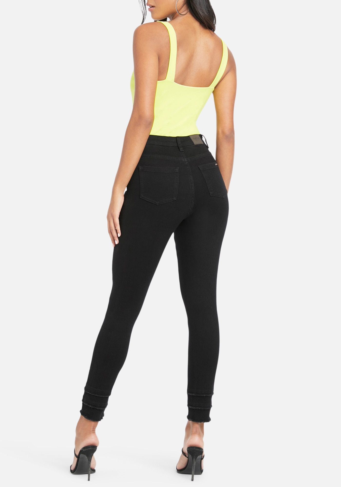 Tiered Raw Edge Hem Jeans