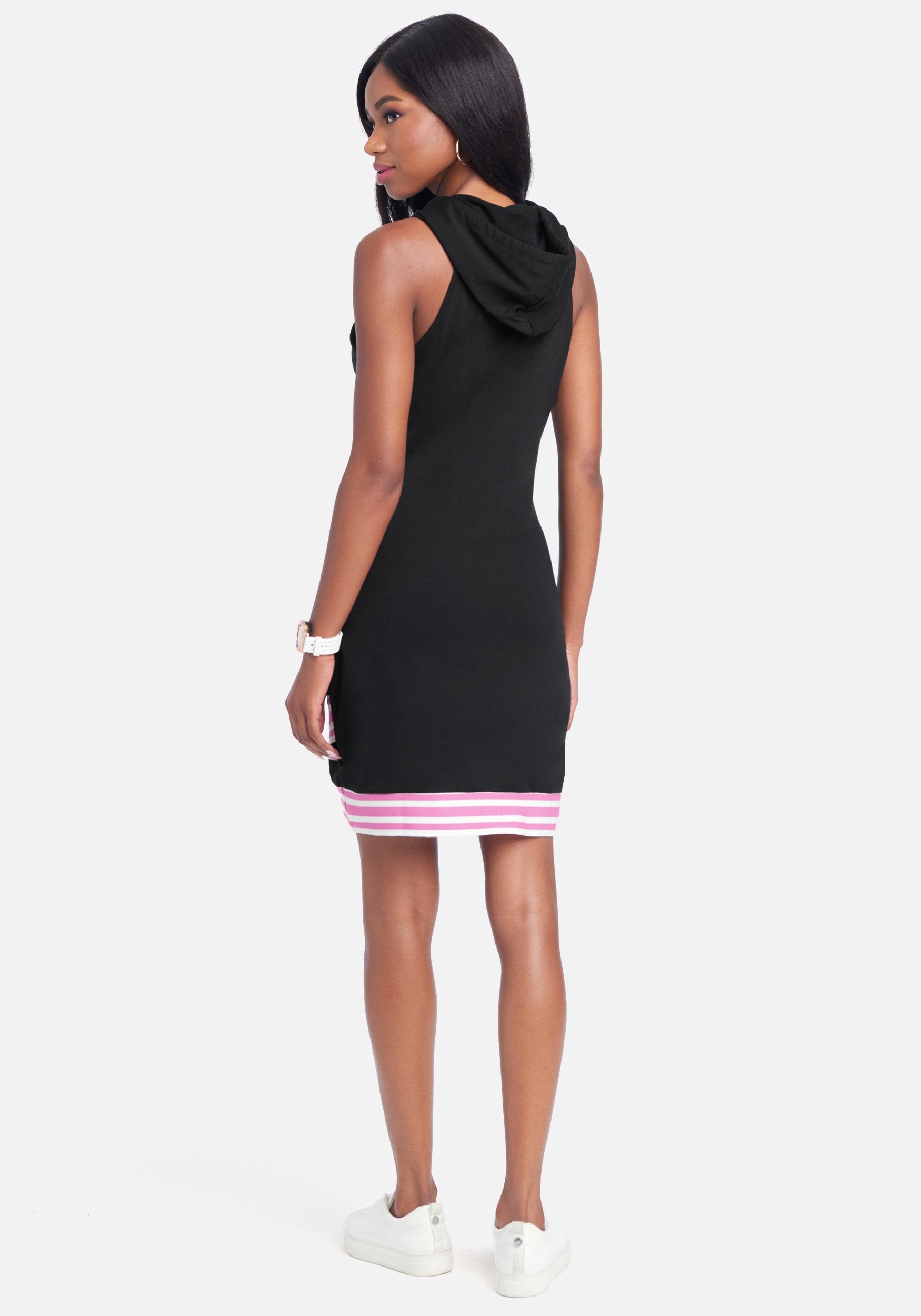 Sleeveless Hoodie Asymetrical Dress