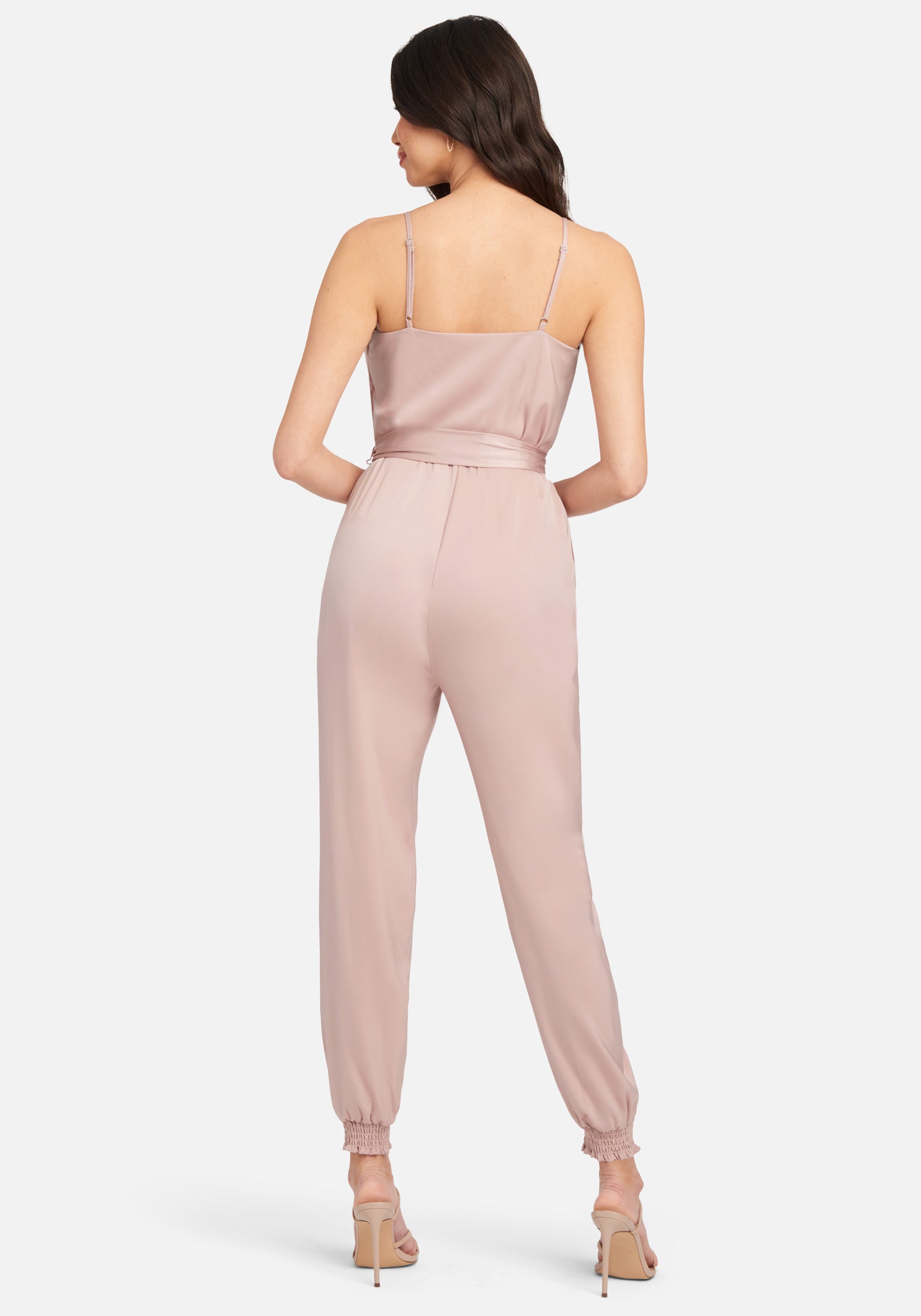 Satin Wrap Top Jumpsuit