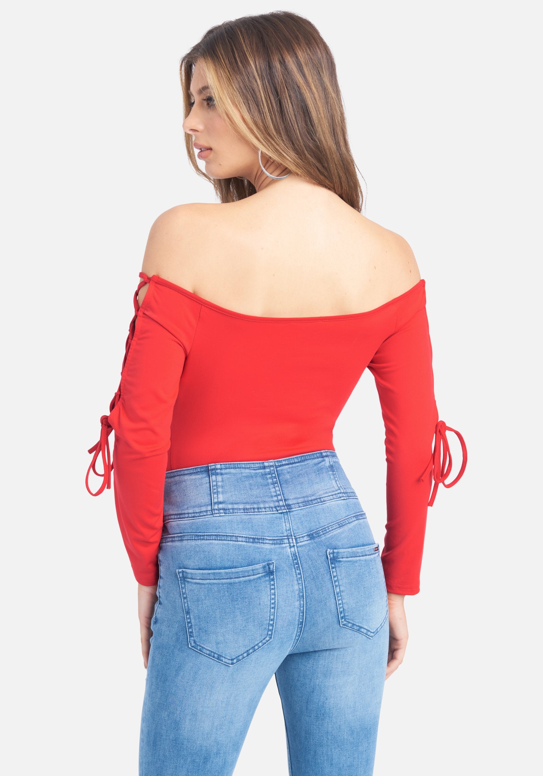 Off The Shoulder Lace Up Top