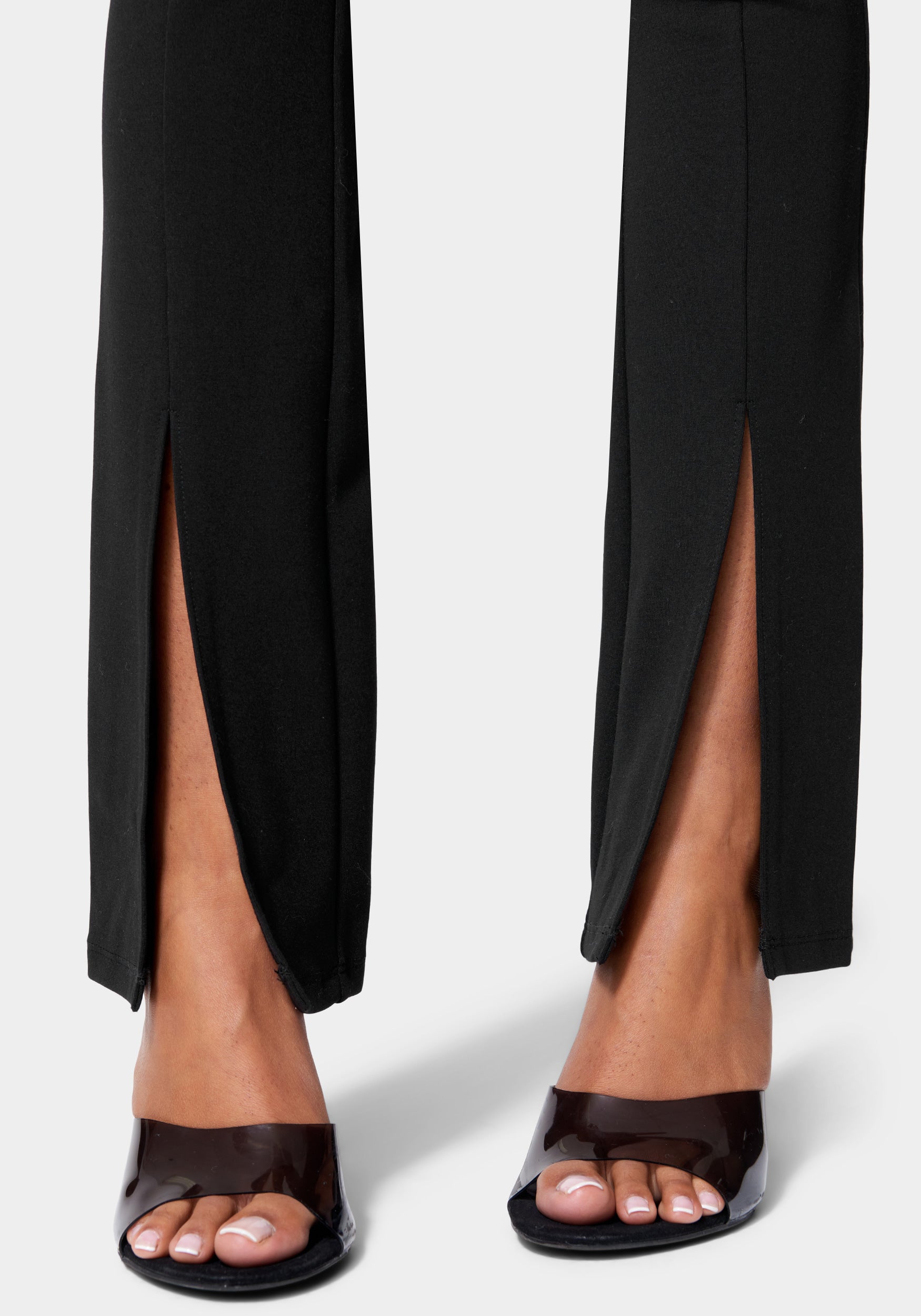Front Slit Flared Knit Pant