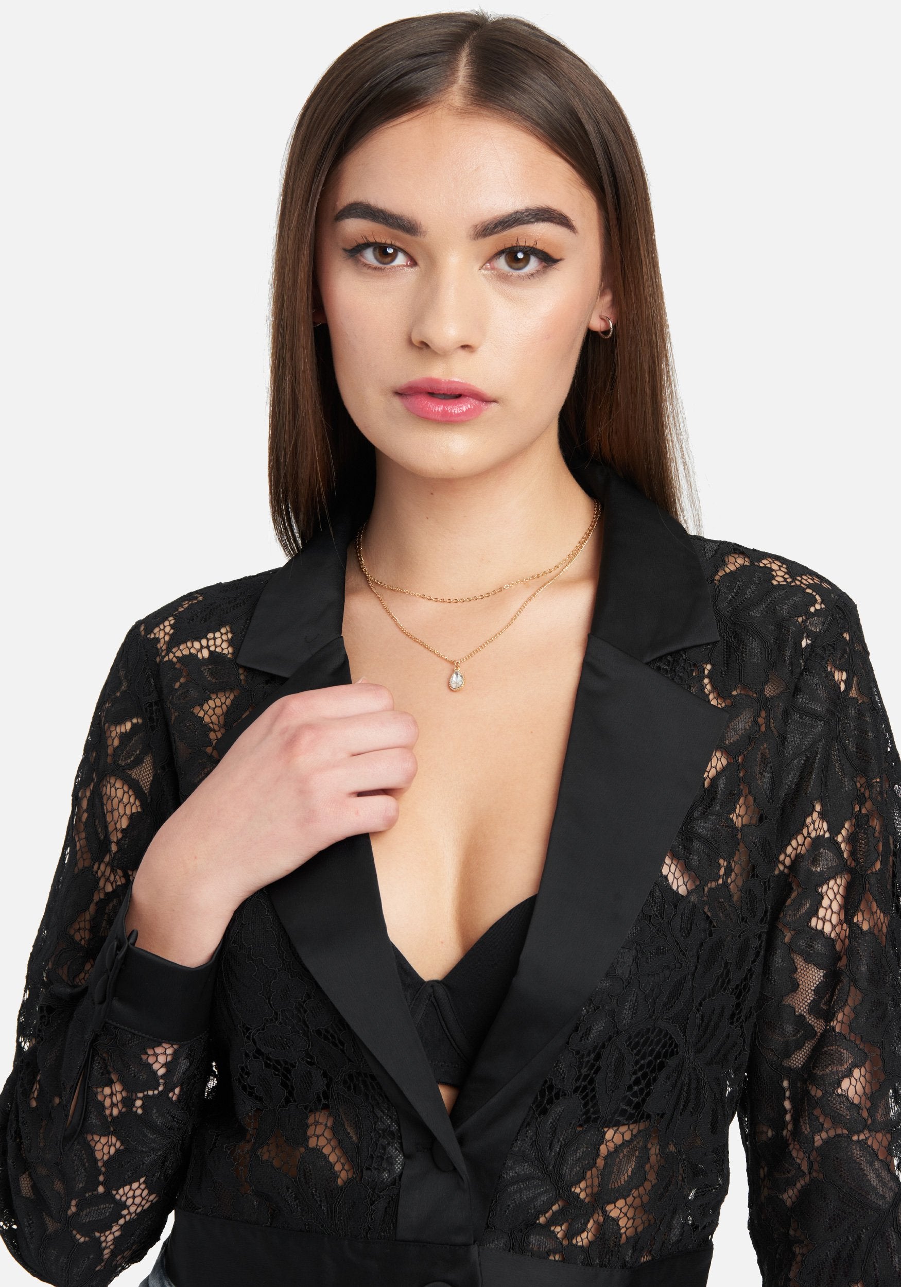 Satin Combo Corded Lace Jacket