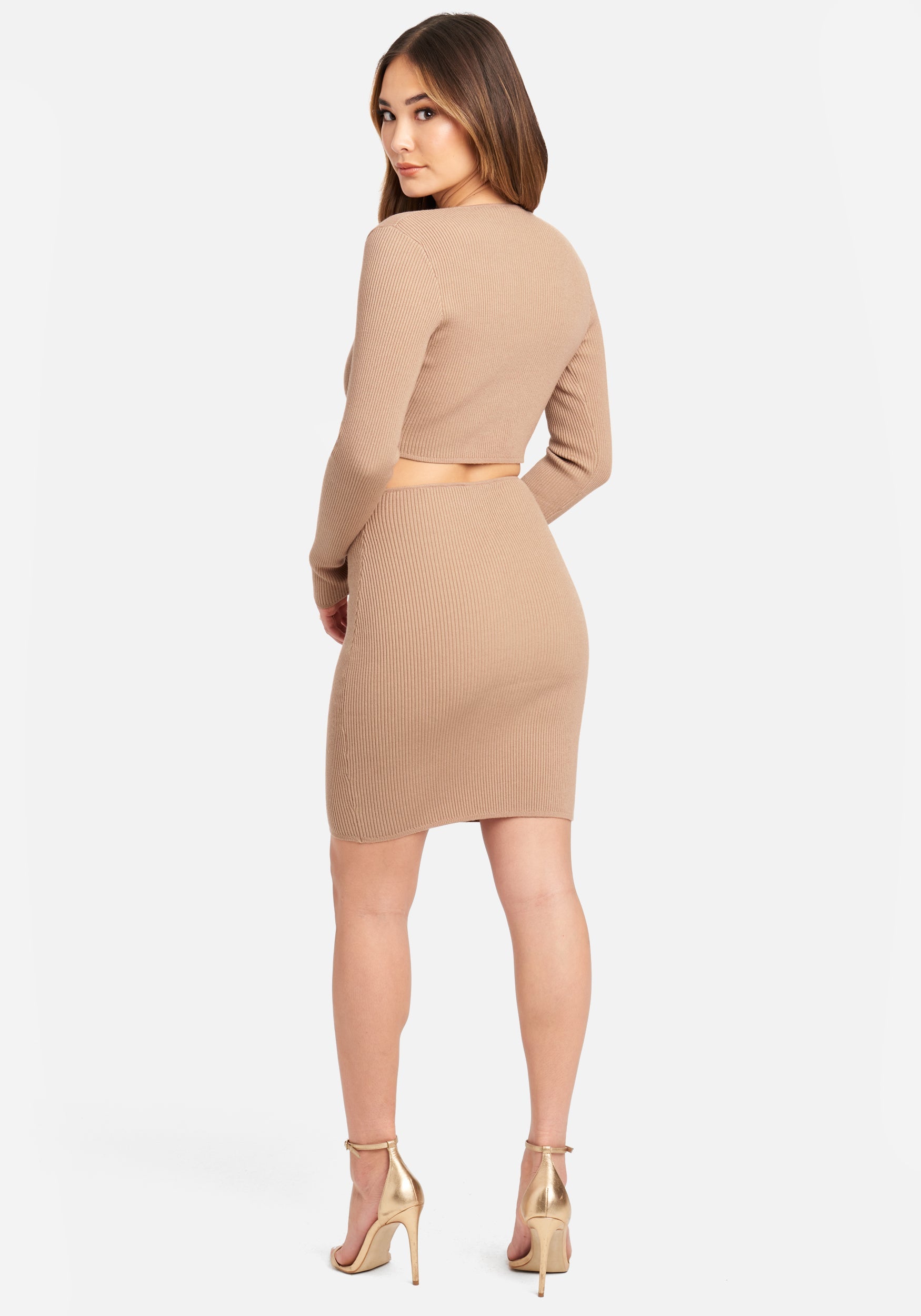 Side Cutout Ring Detail Bodycon Dress