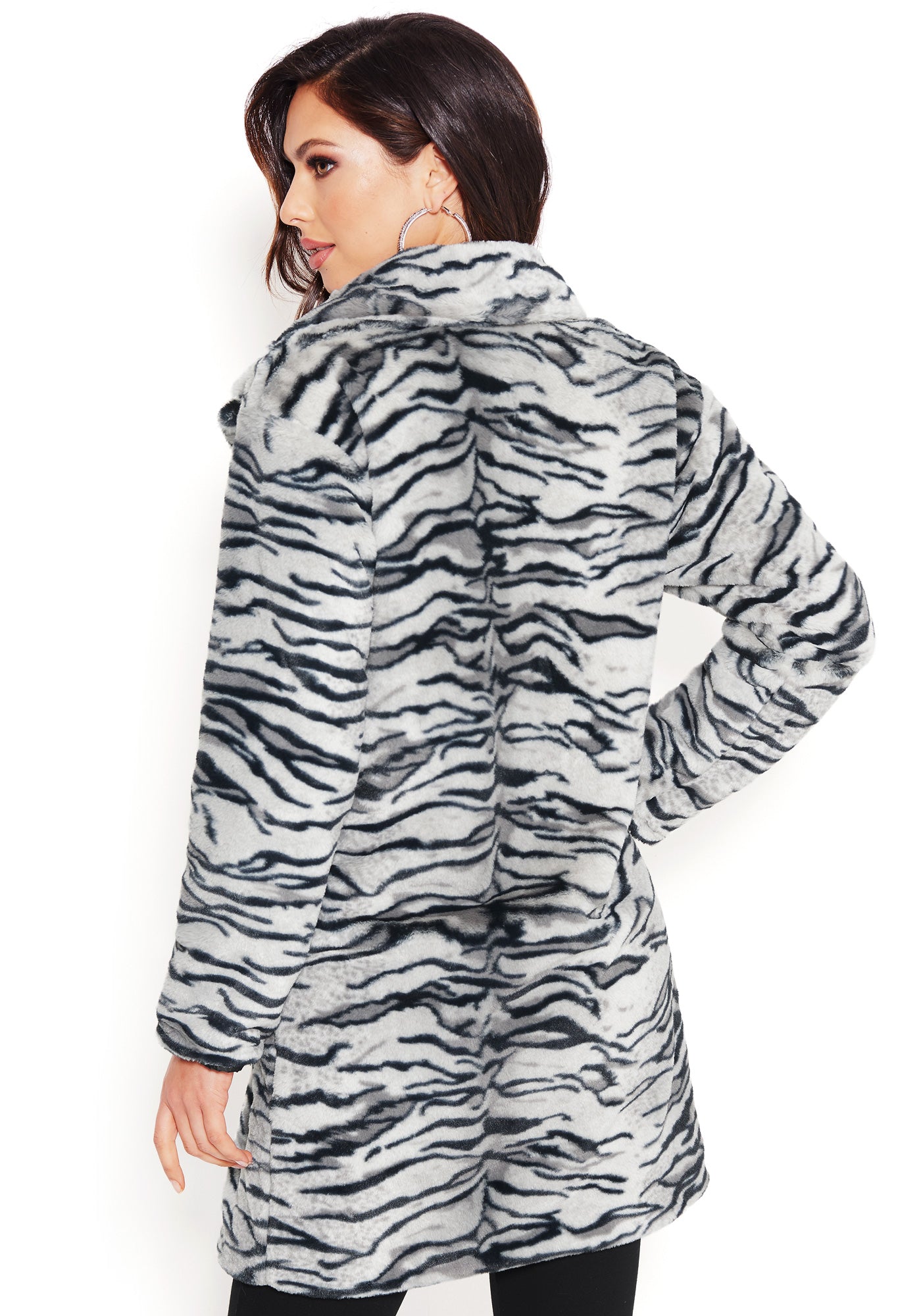 Faux White Tiger Coat