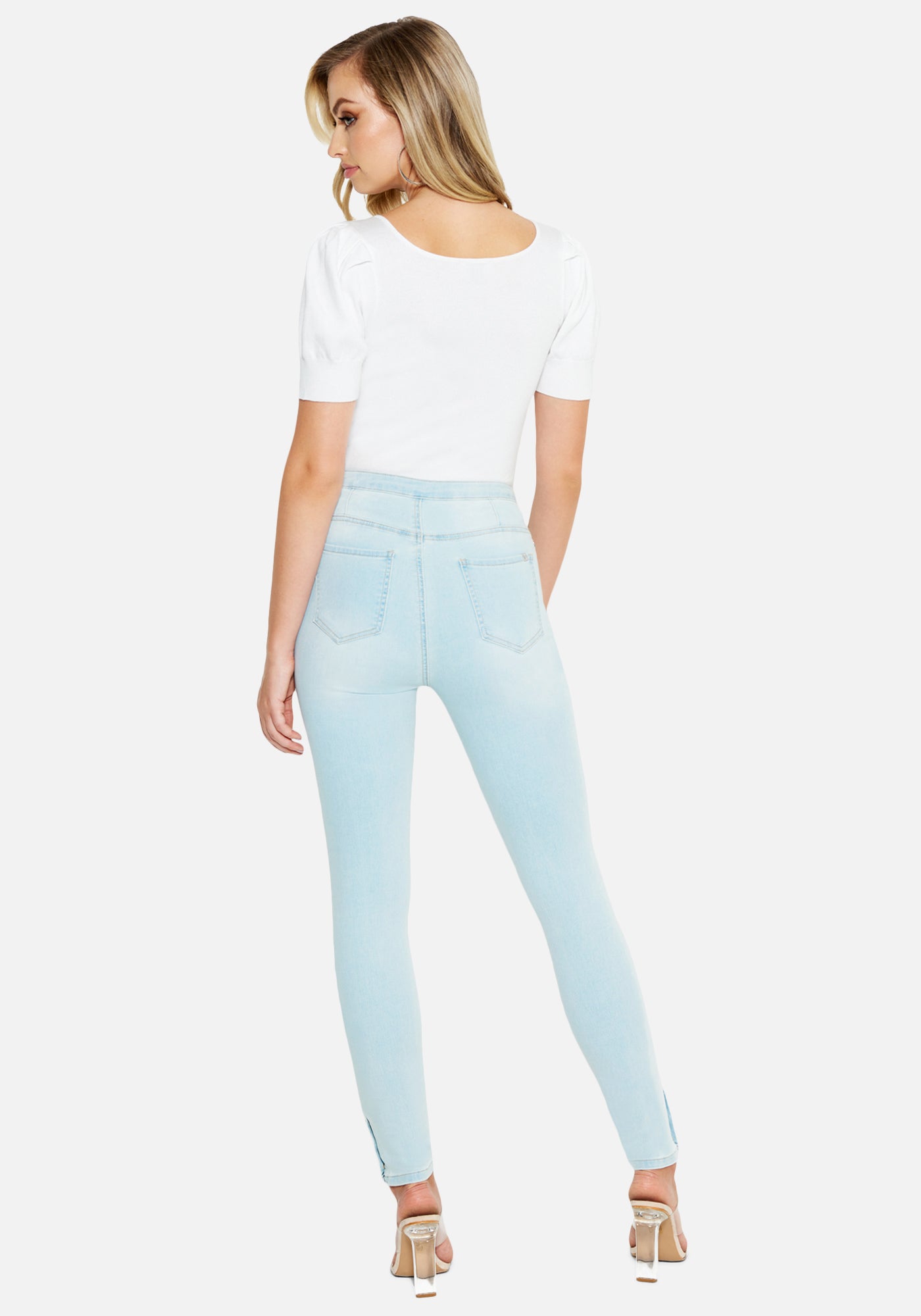 Button Detail Skinny Jeans