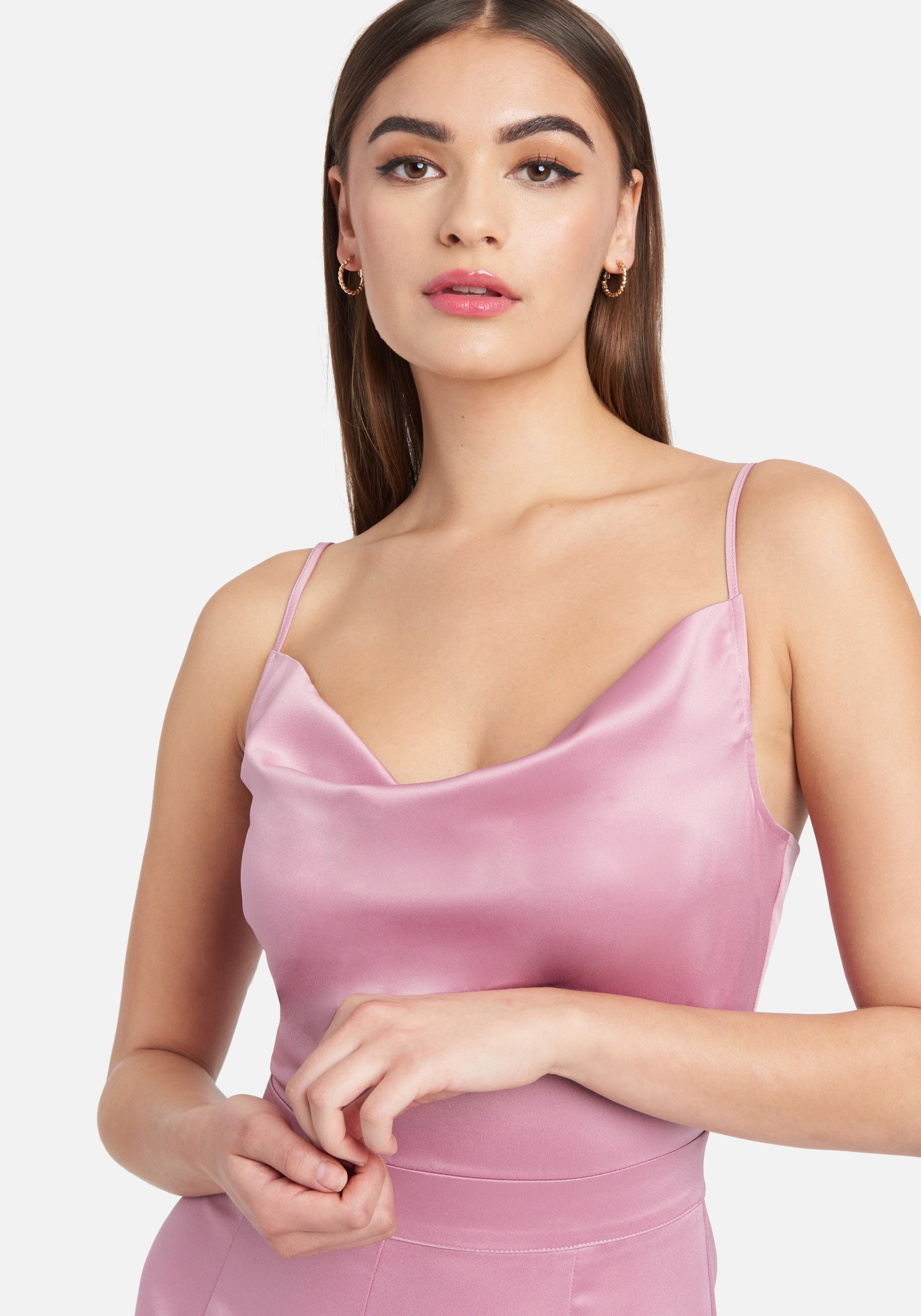 Cowl Neck Wide Leg Jumpsuit