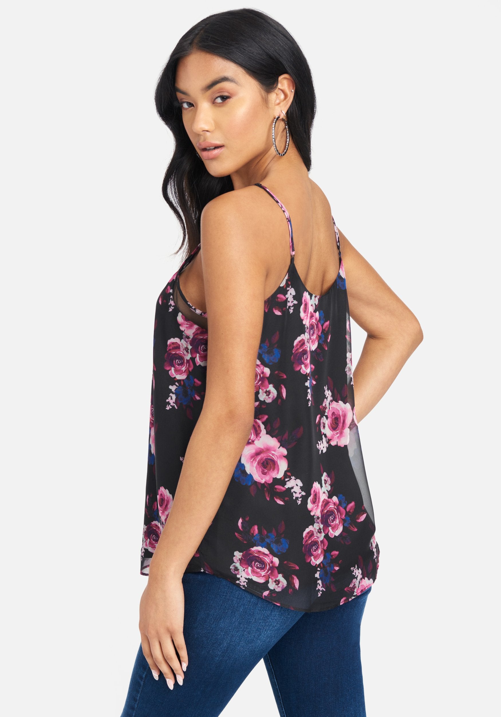 Printed Chiffon Tank Top