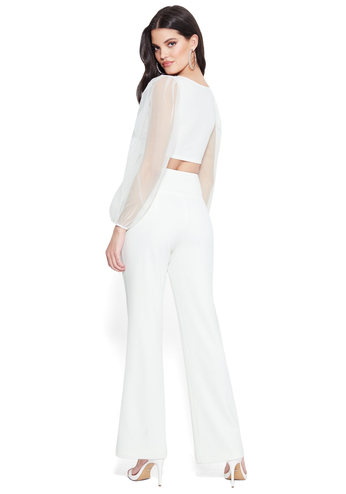 High Waist Wide Leg Button Pant