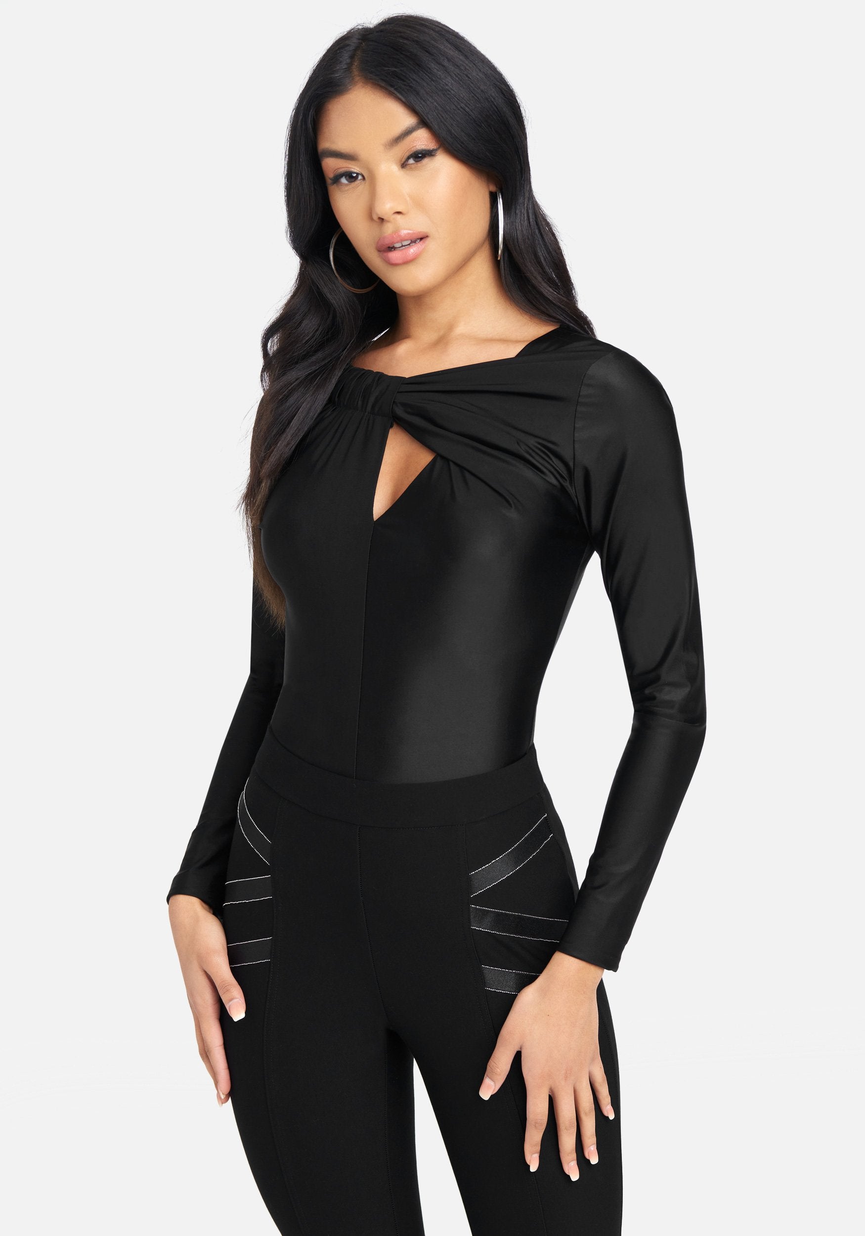 Liquid Shine Twist Front Knit Top