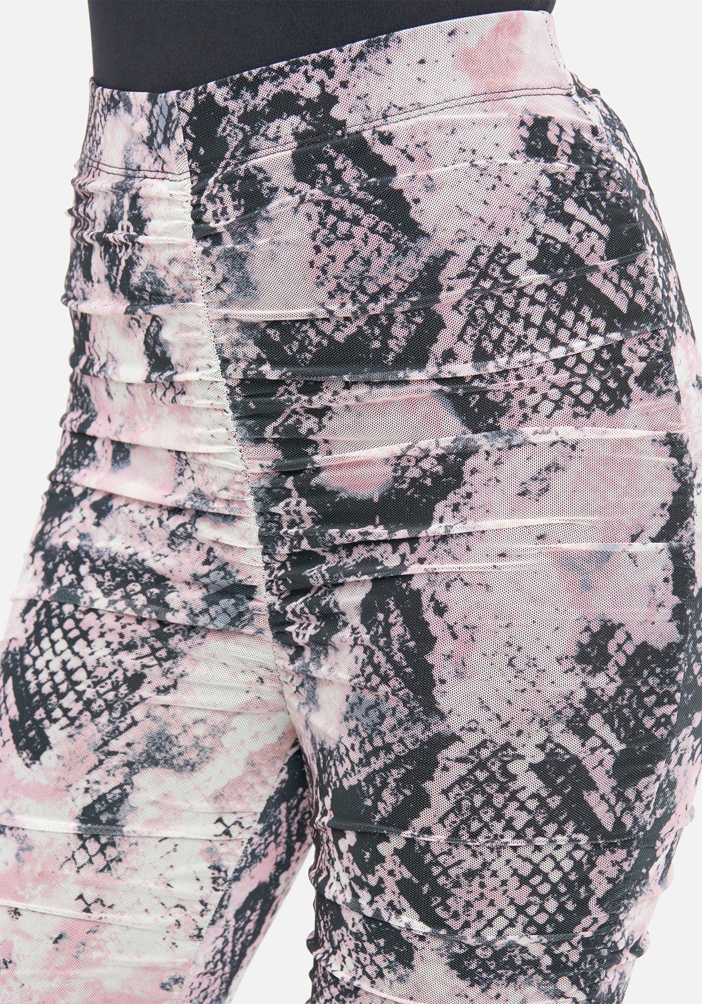 Printed Mesh Ruched Legging