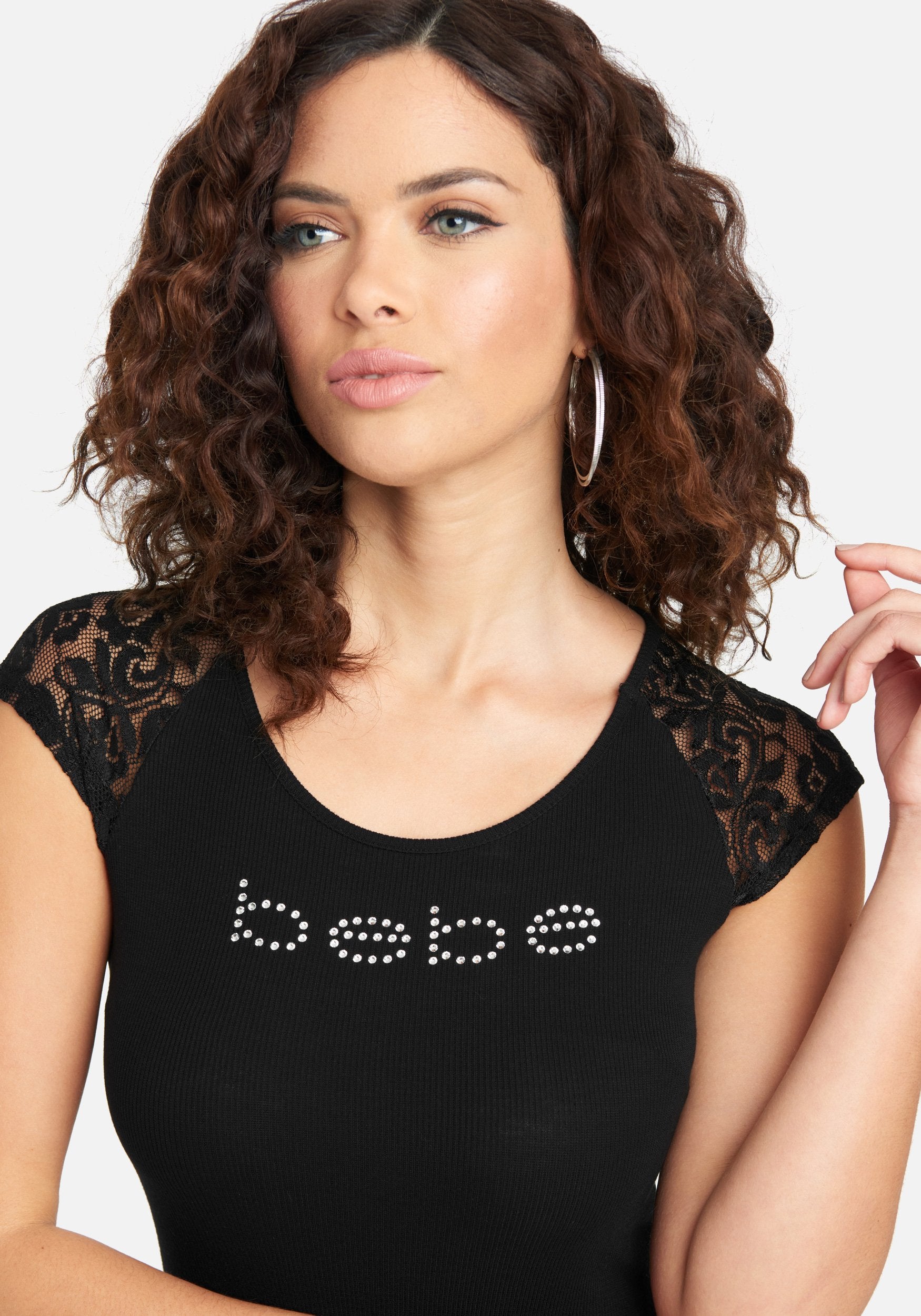 Lace Bebe Logo Maxi Dress
