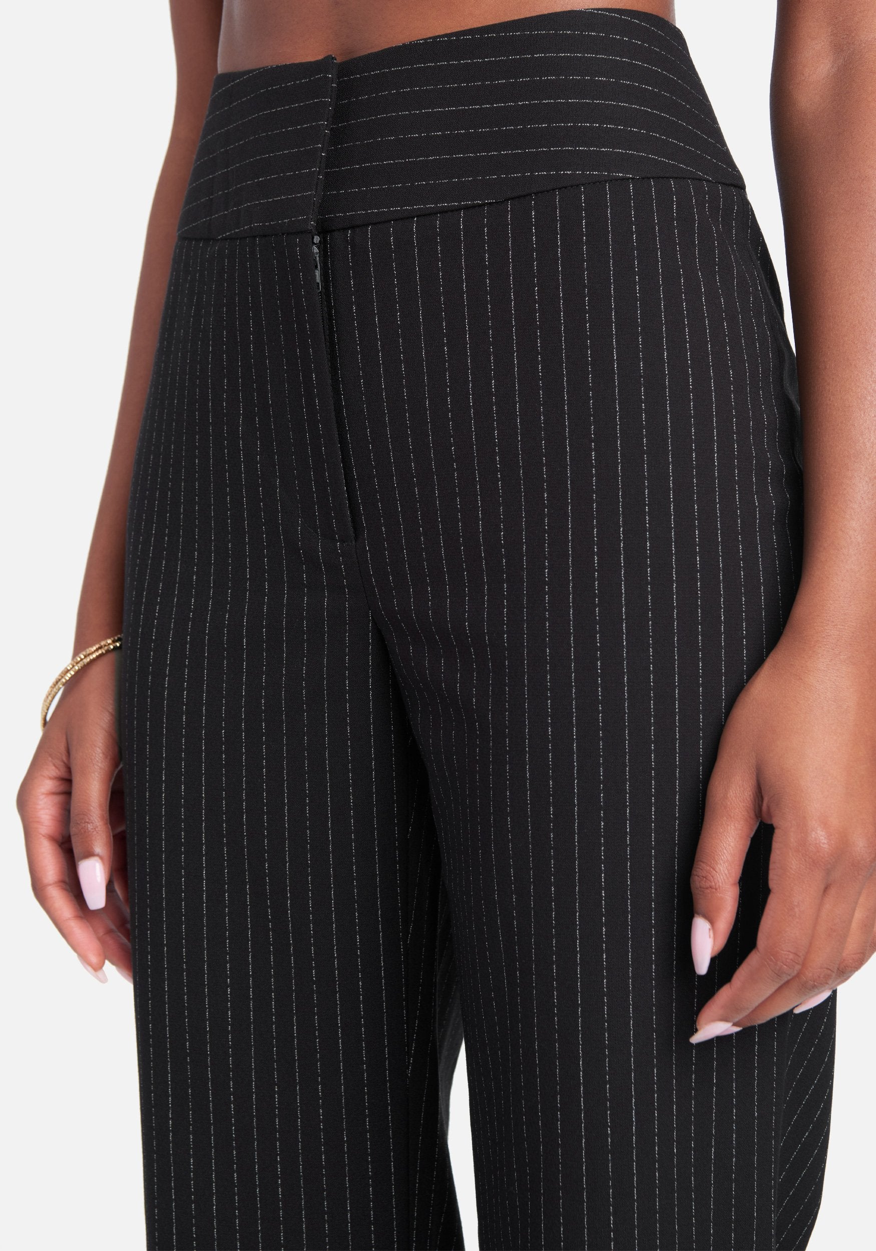 Pin Stripe Tailored Straight Leg Pant