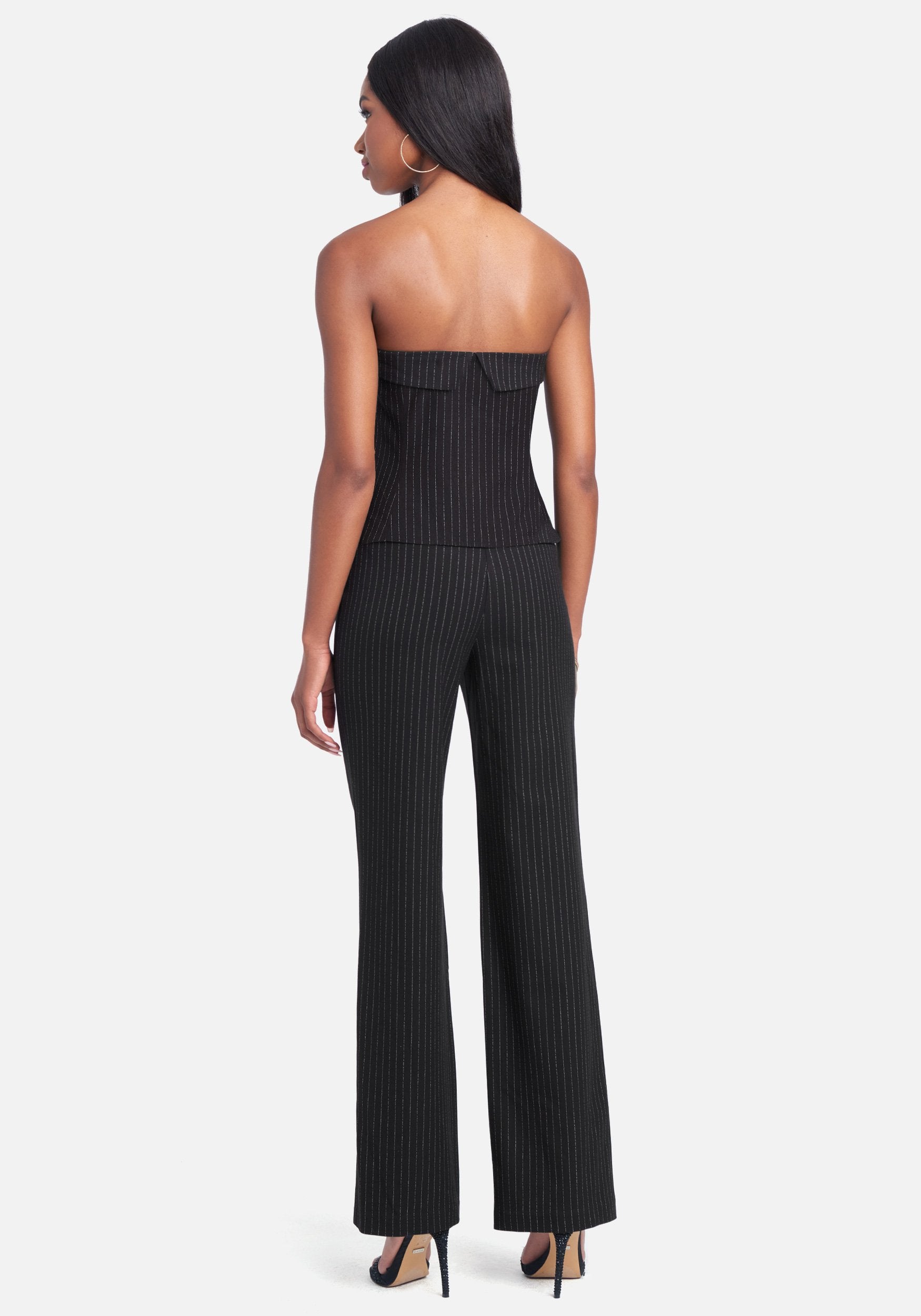 Pin Stripe Tailored Straight Leg Pant