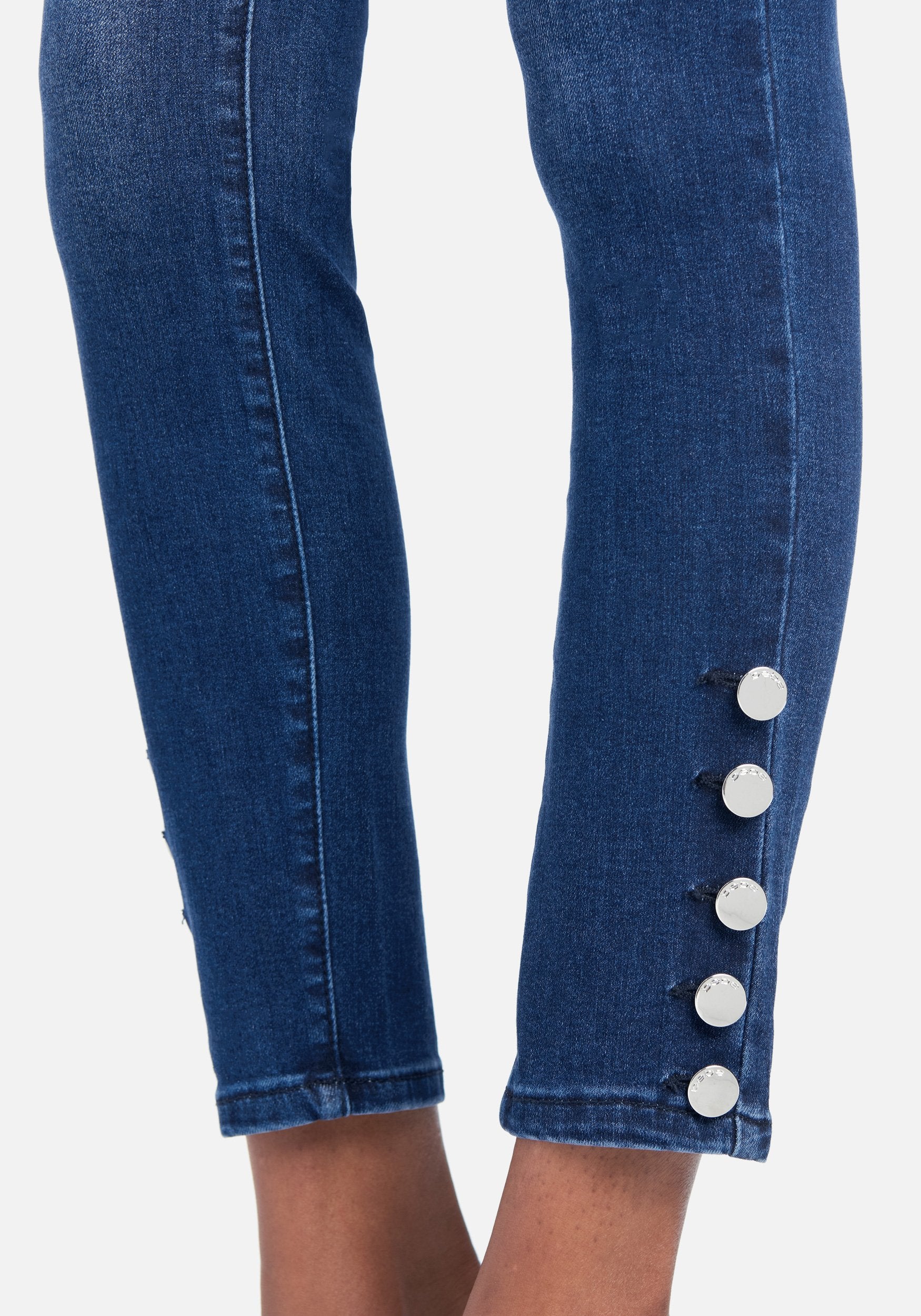 Button Detail Skinny Jeans