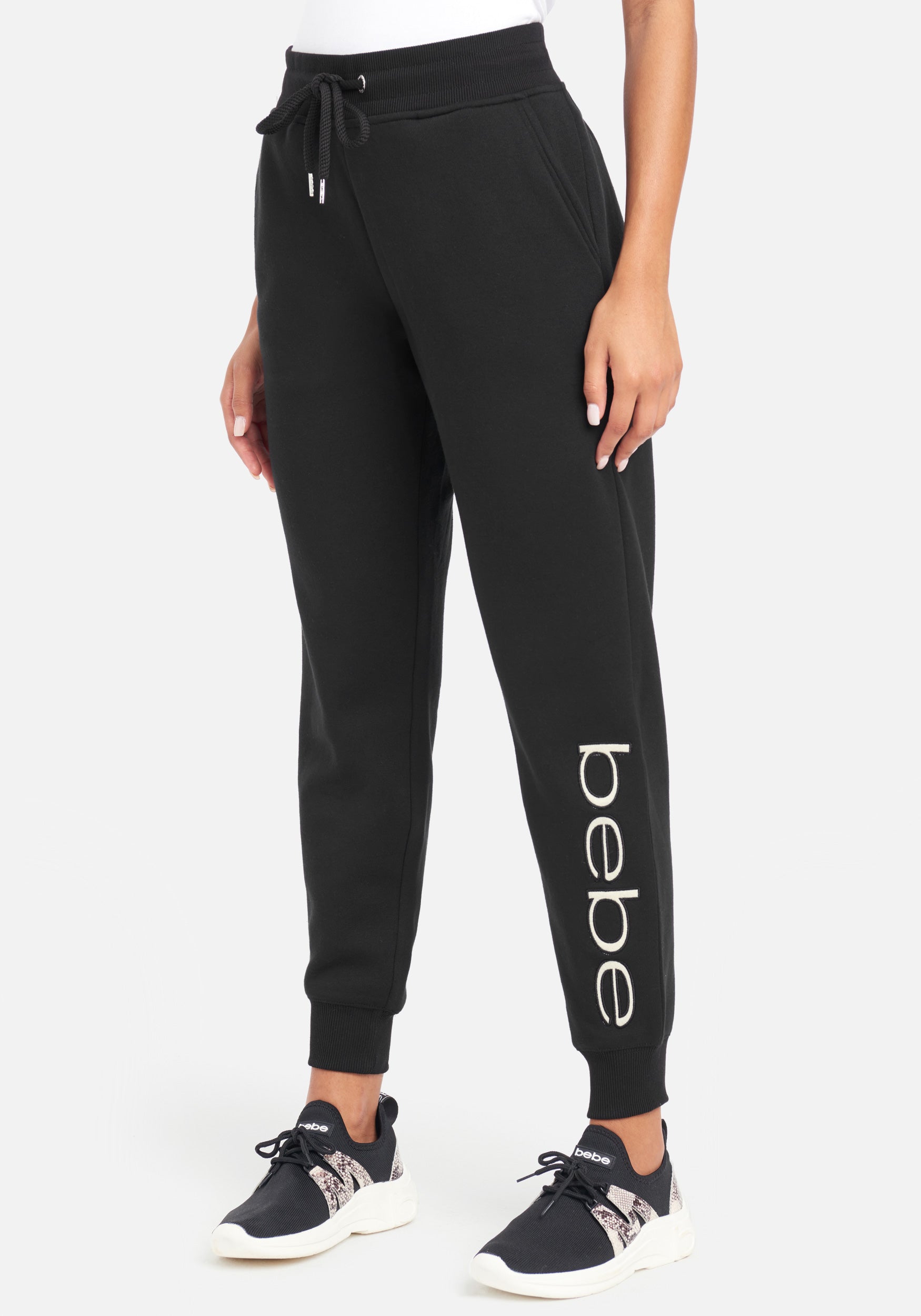 Bebe Sport Sherpa Logo Patch Jogger