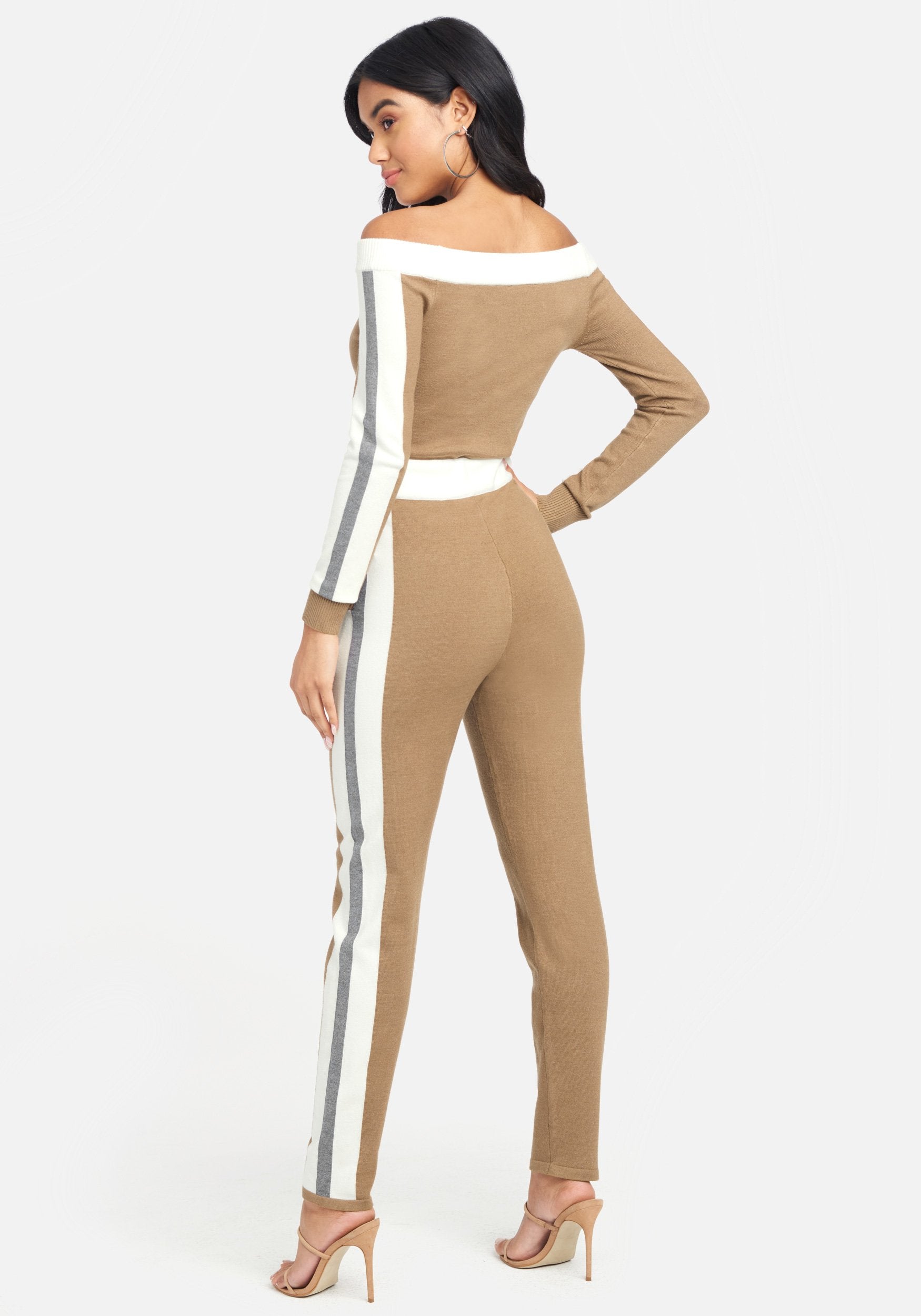 Knit Off Shoulder Jumpsuit