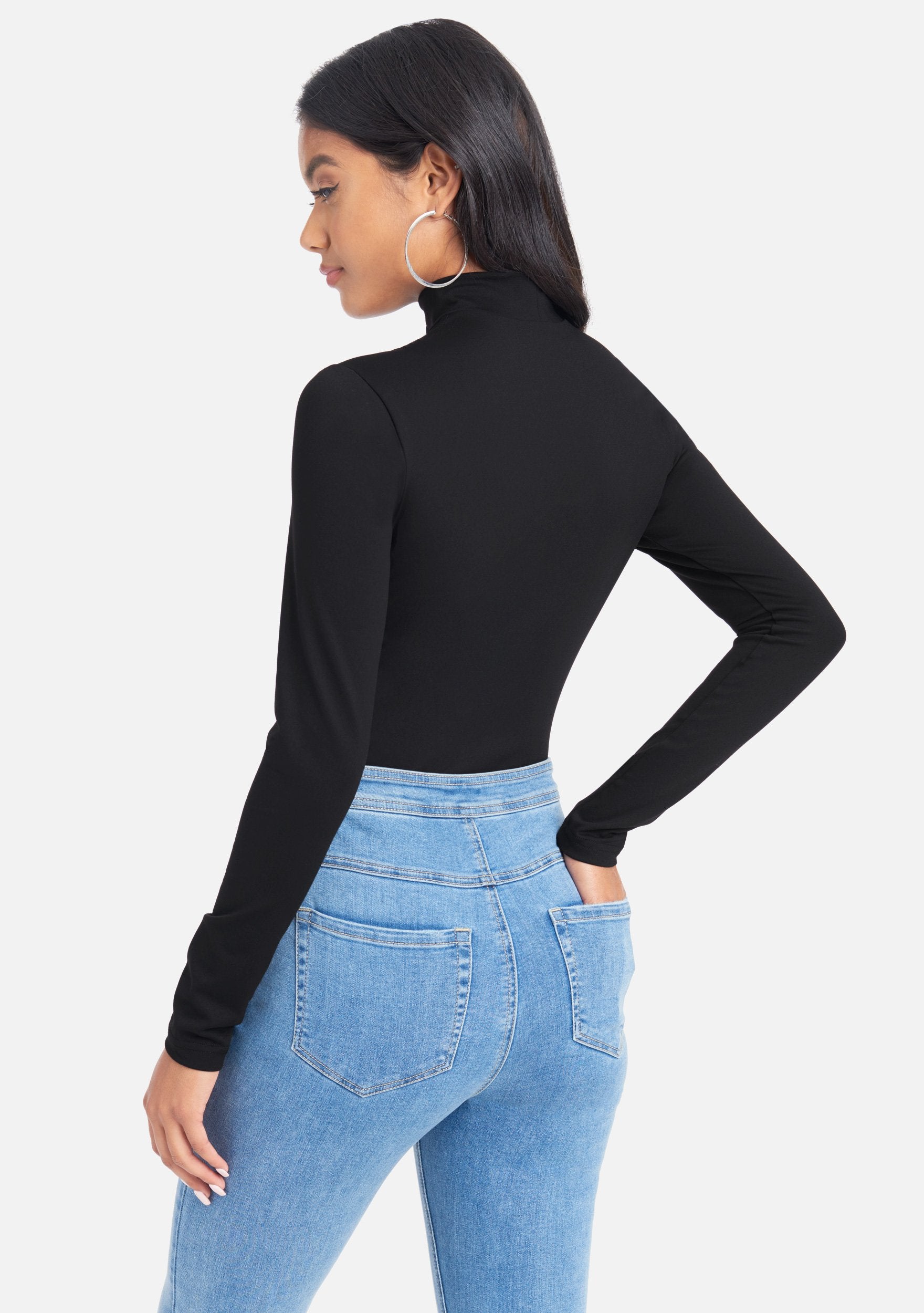 Mock Neck Cut Out Knit Top