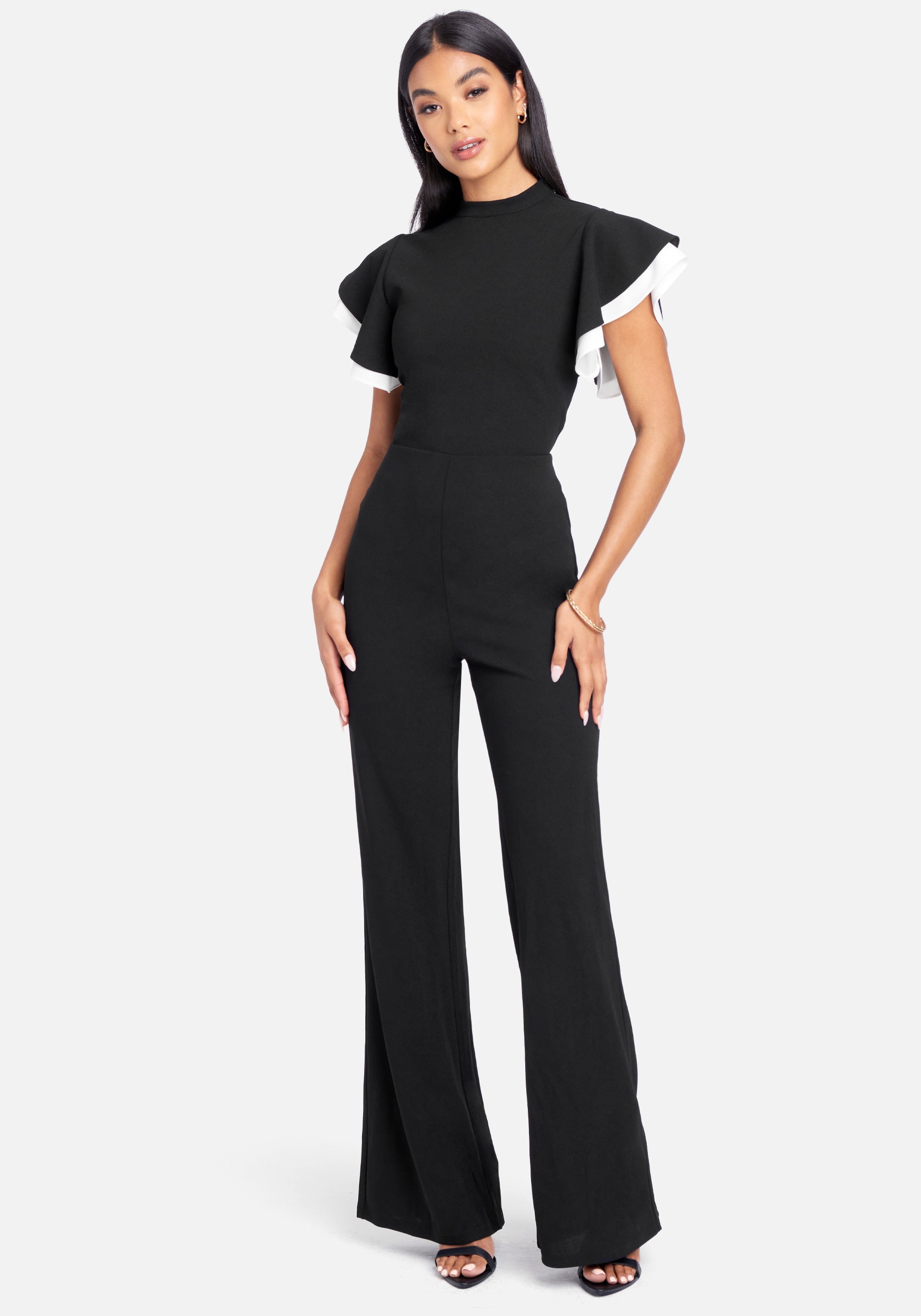 Color Blocked Double Ruffle Jumpsuit