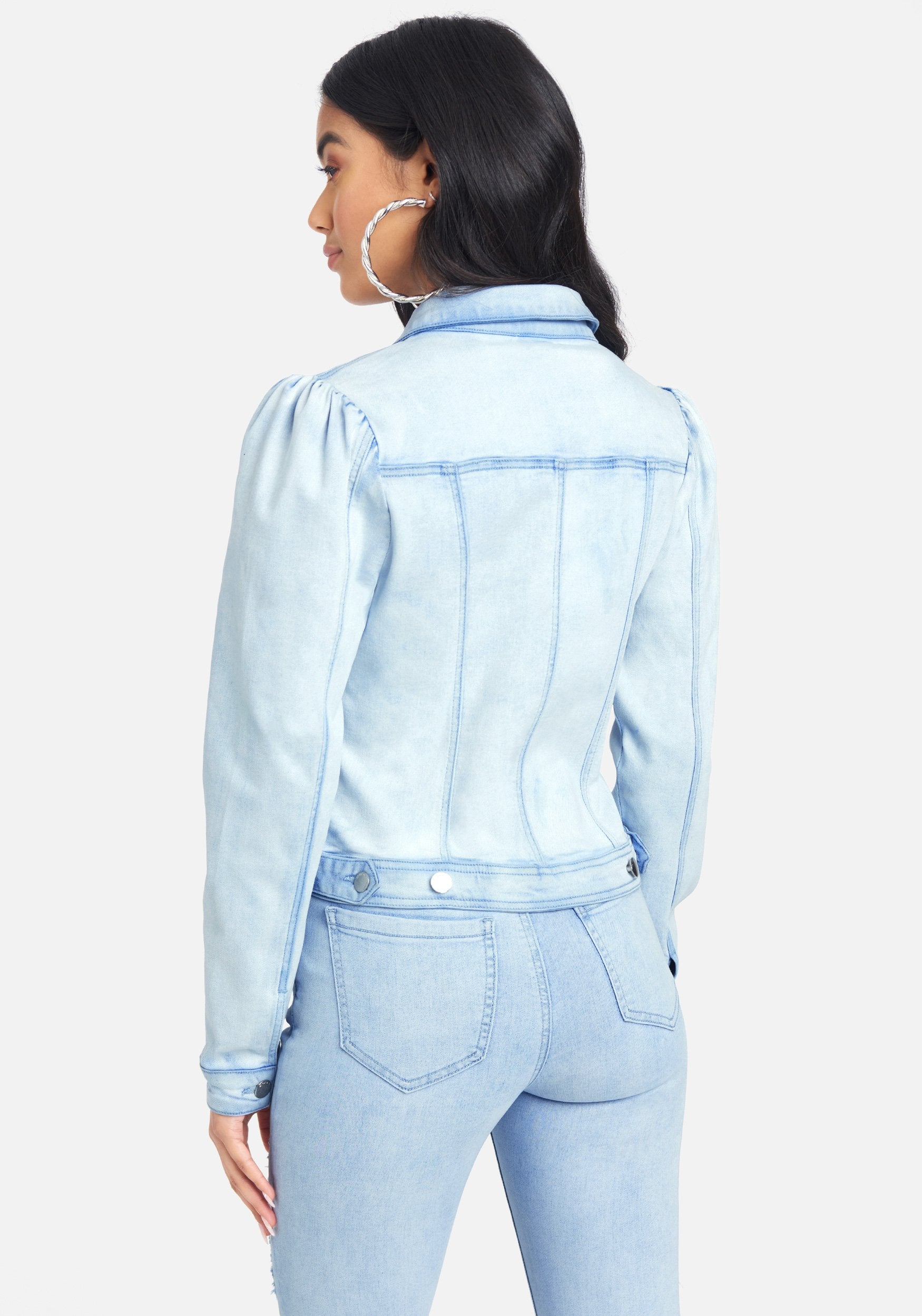 Puff Sleeve Denim Jacket