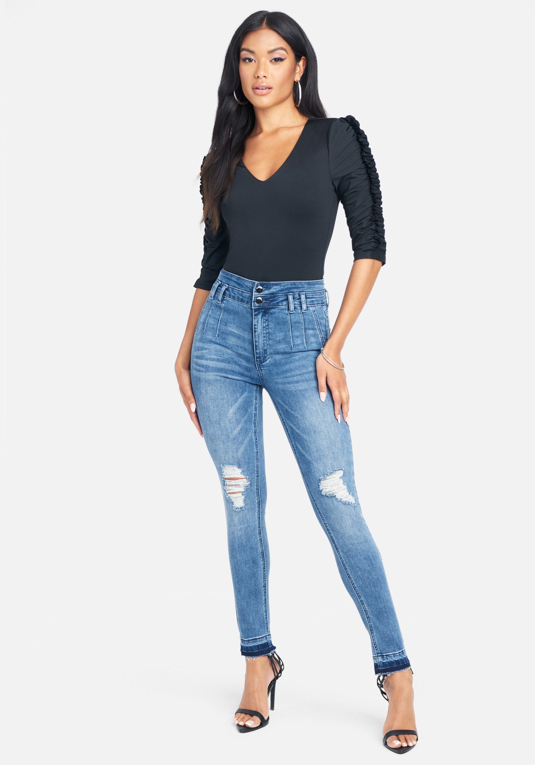Double Banded High Waist Jeans