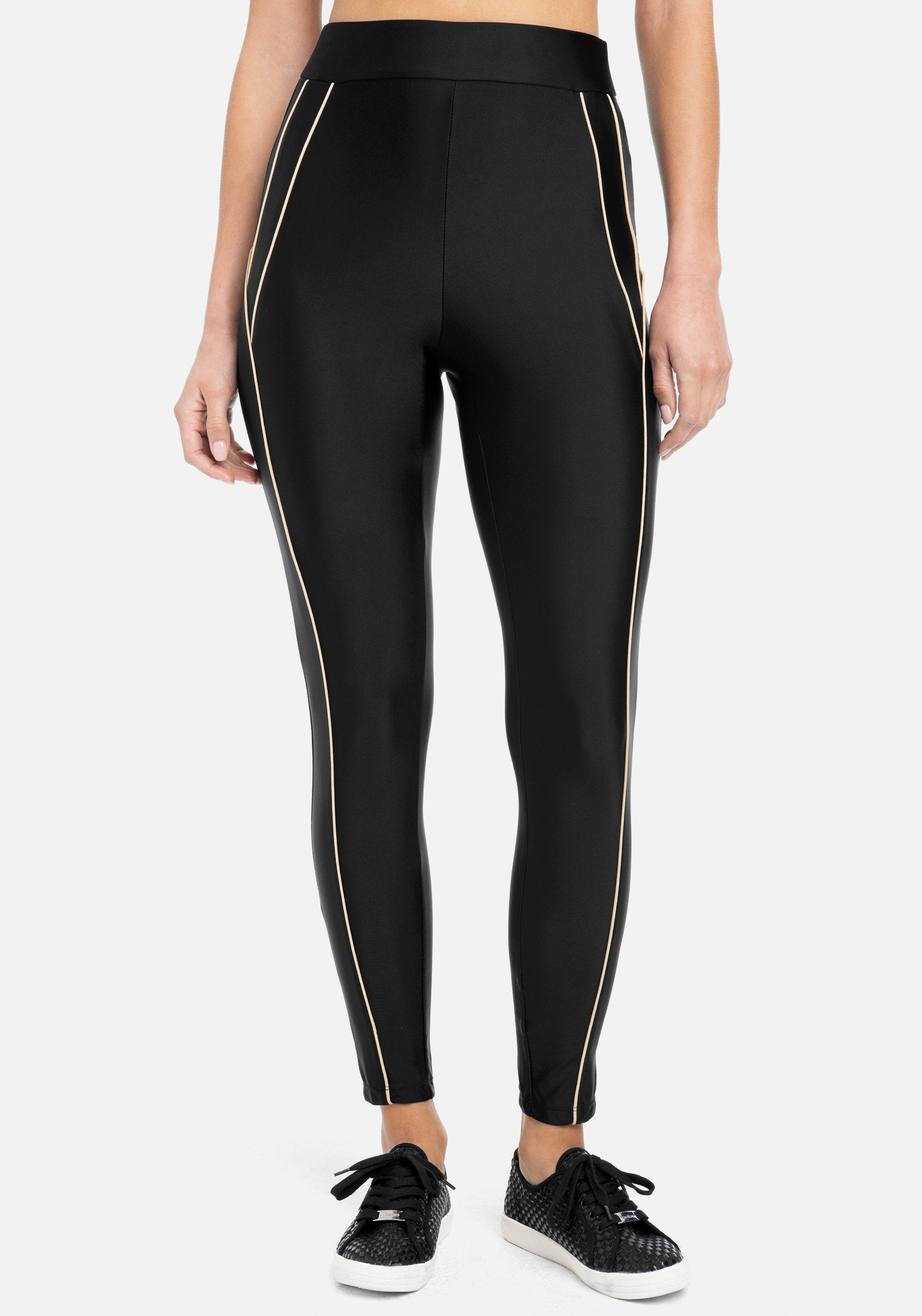 Bebe Logo Stitch Contrast Leggings