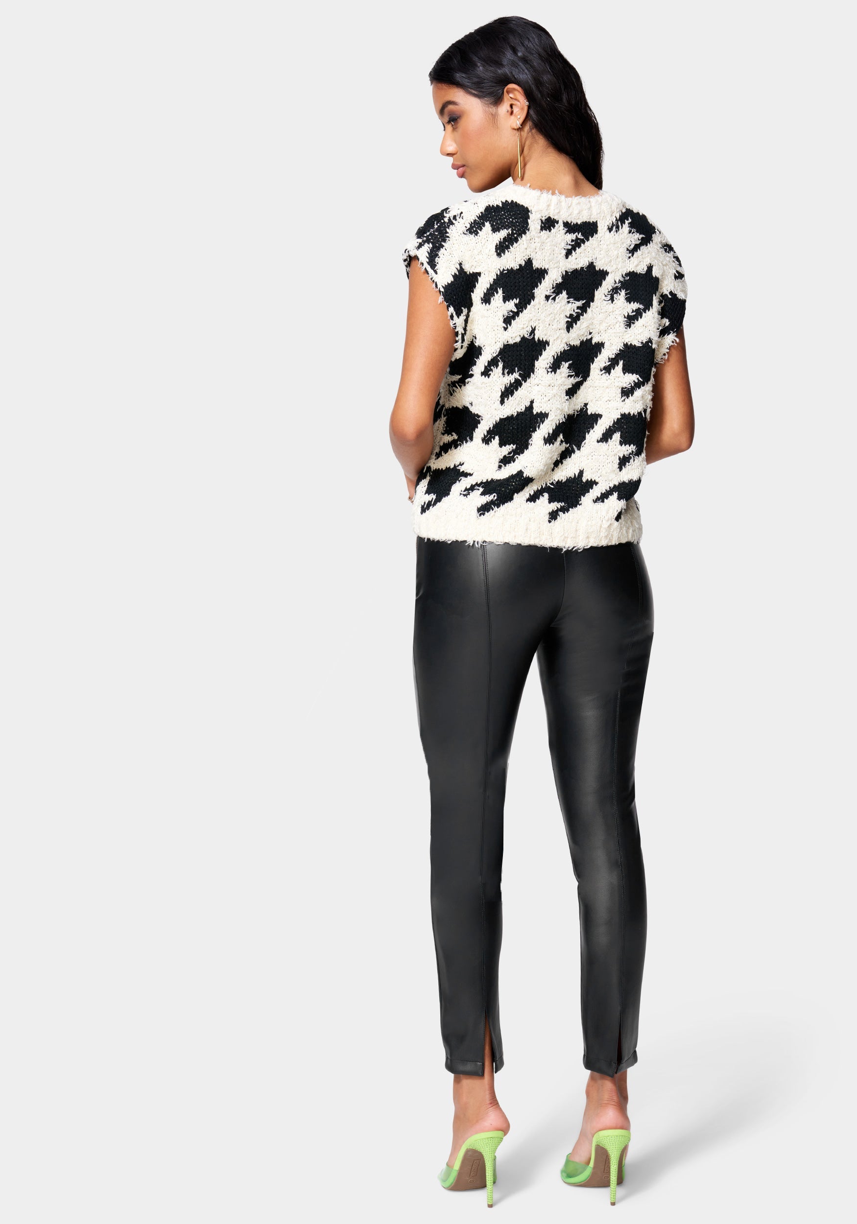 Side Zipper Vegan Leather Legging