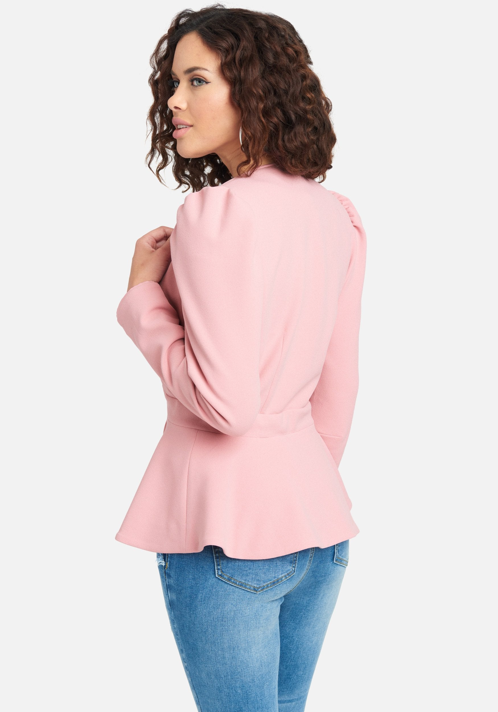 Stretch Twill Tie Front Blazer