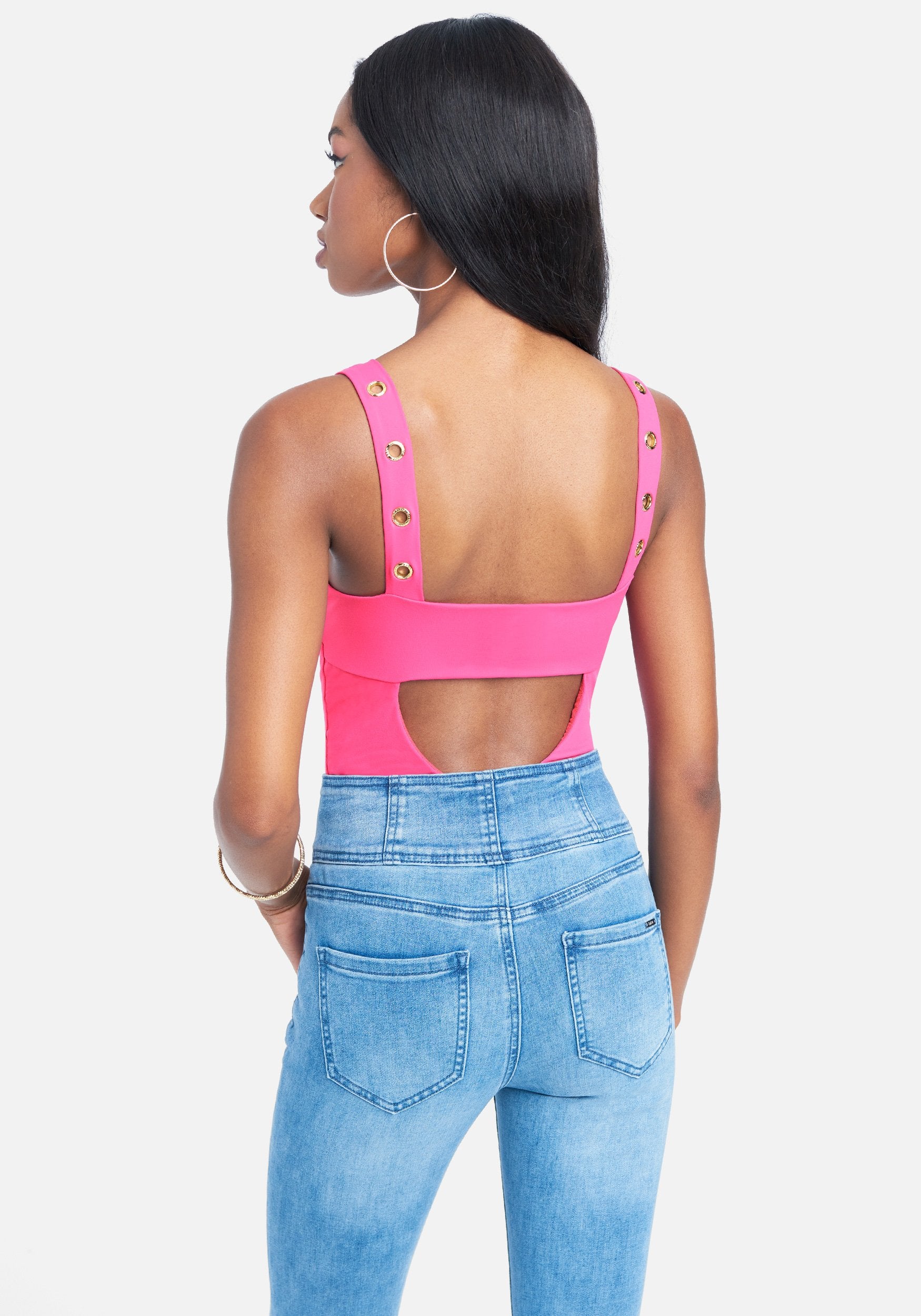 Ring Detail Strap Bodysuit