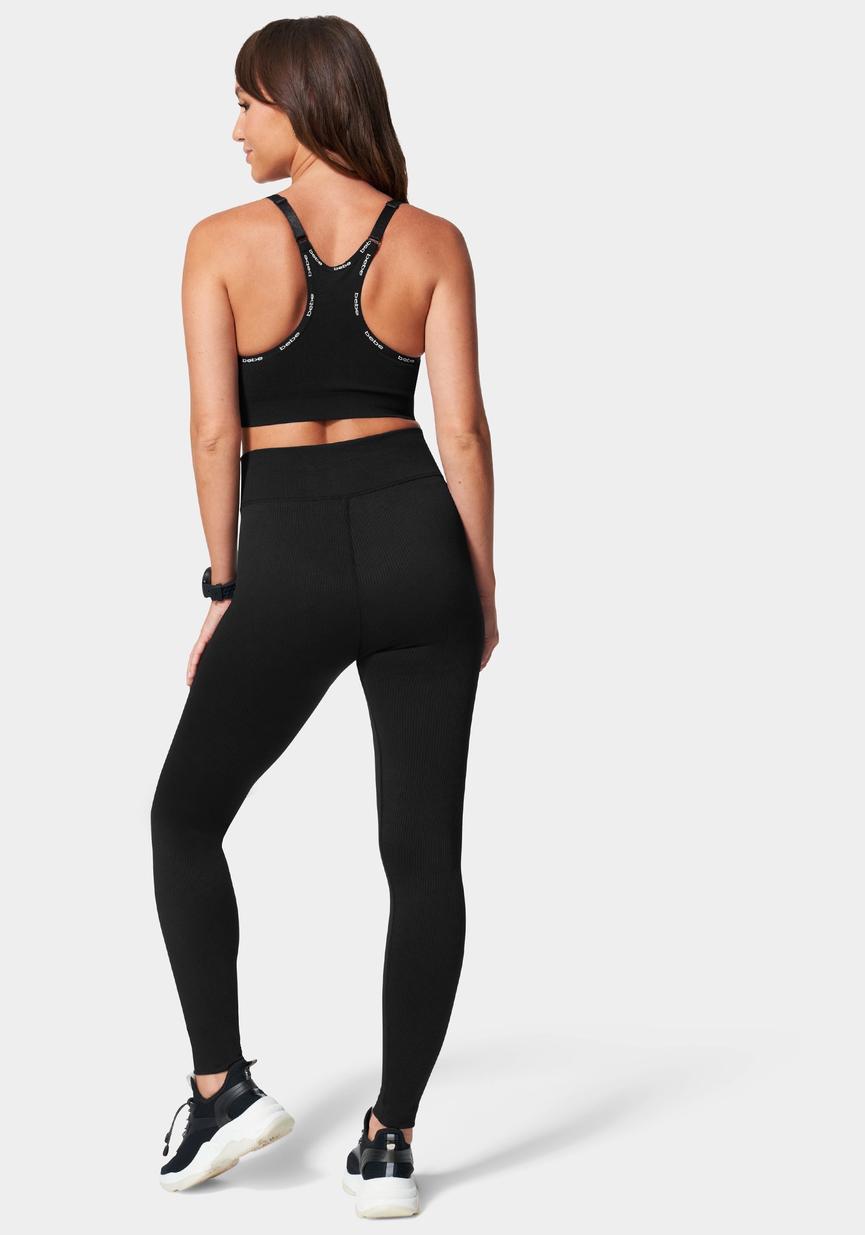 Bebe Logo Rib Knit Legging