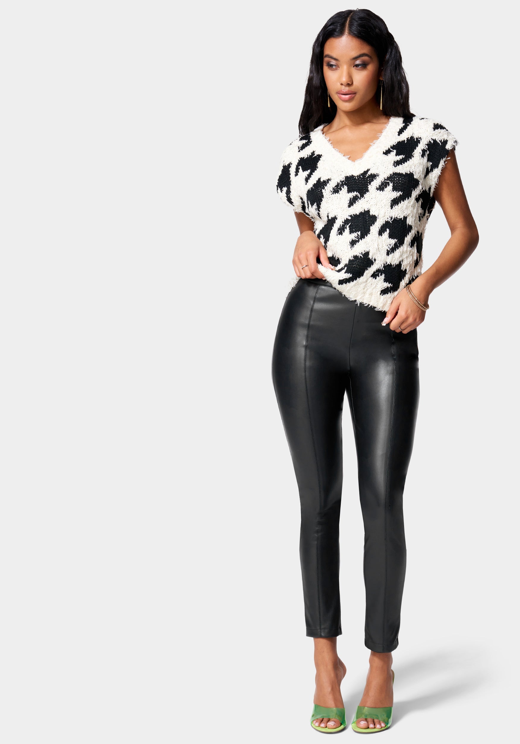 Side Zipper Vegan Leather Legging