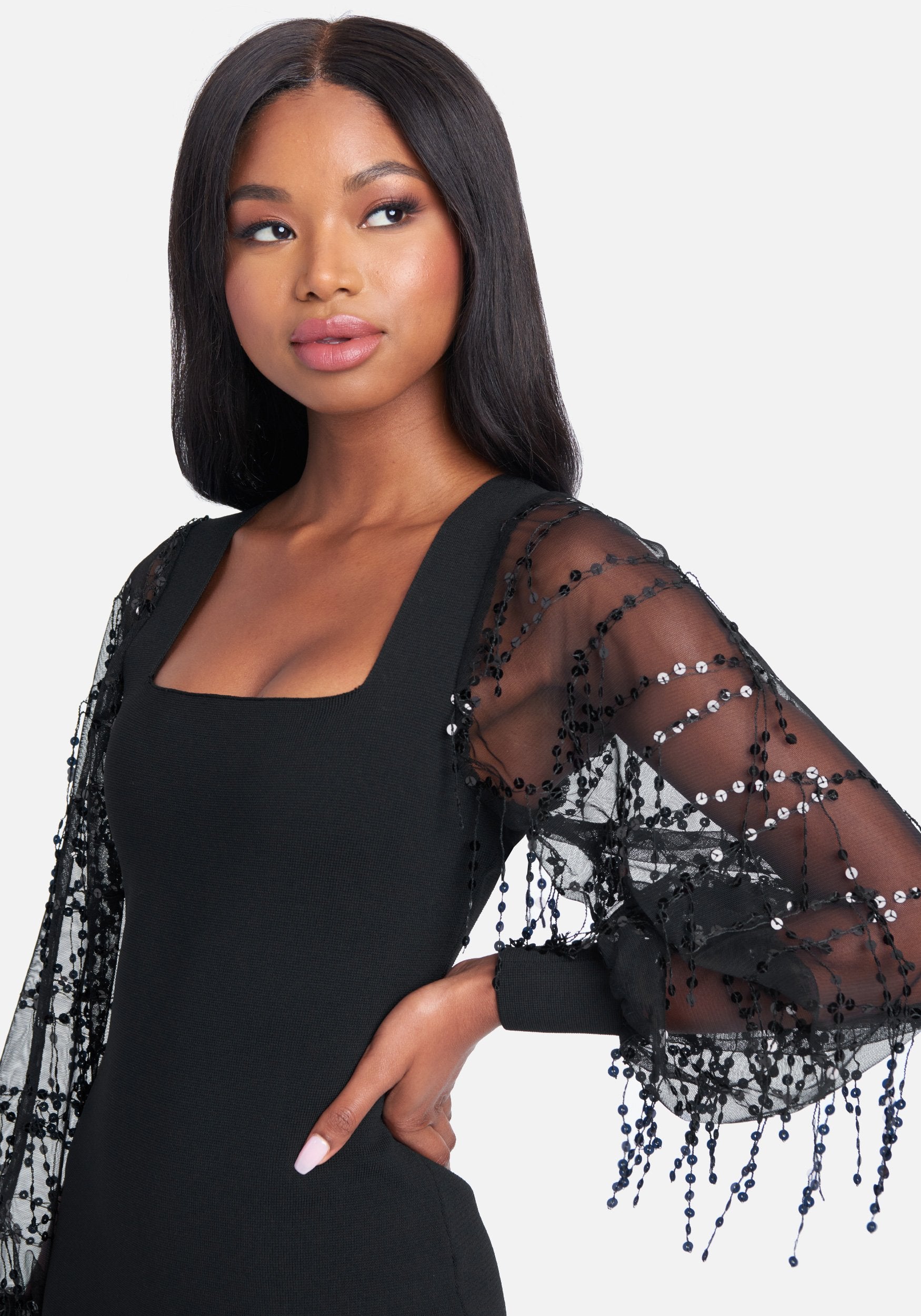 Puff Sleeve Sweater Dress