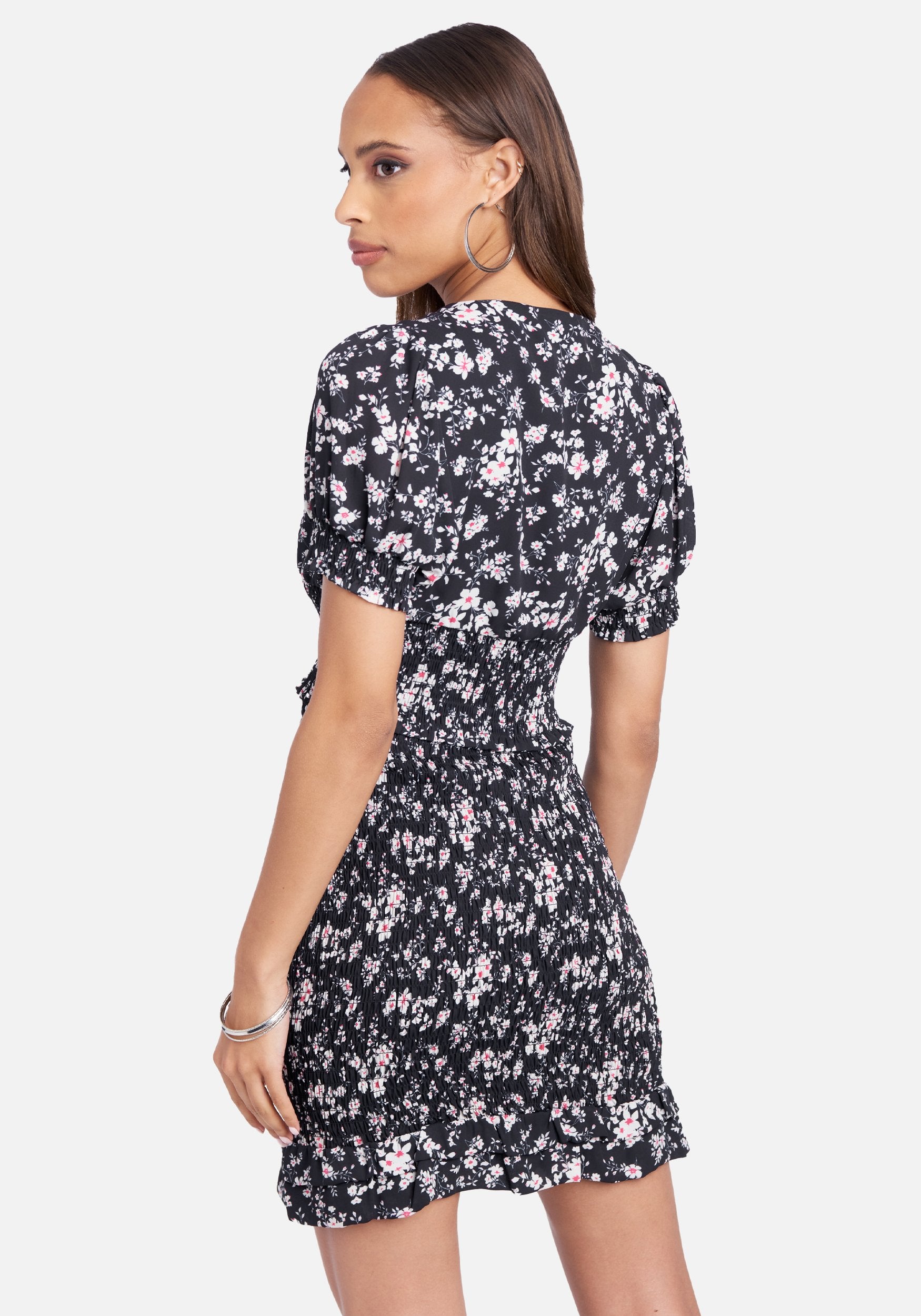 Crepe Deep V Print Top