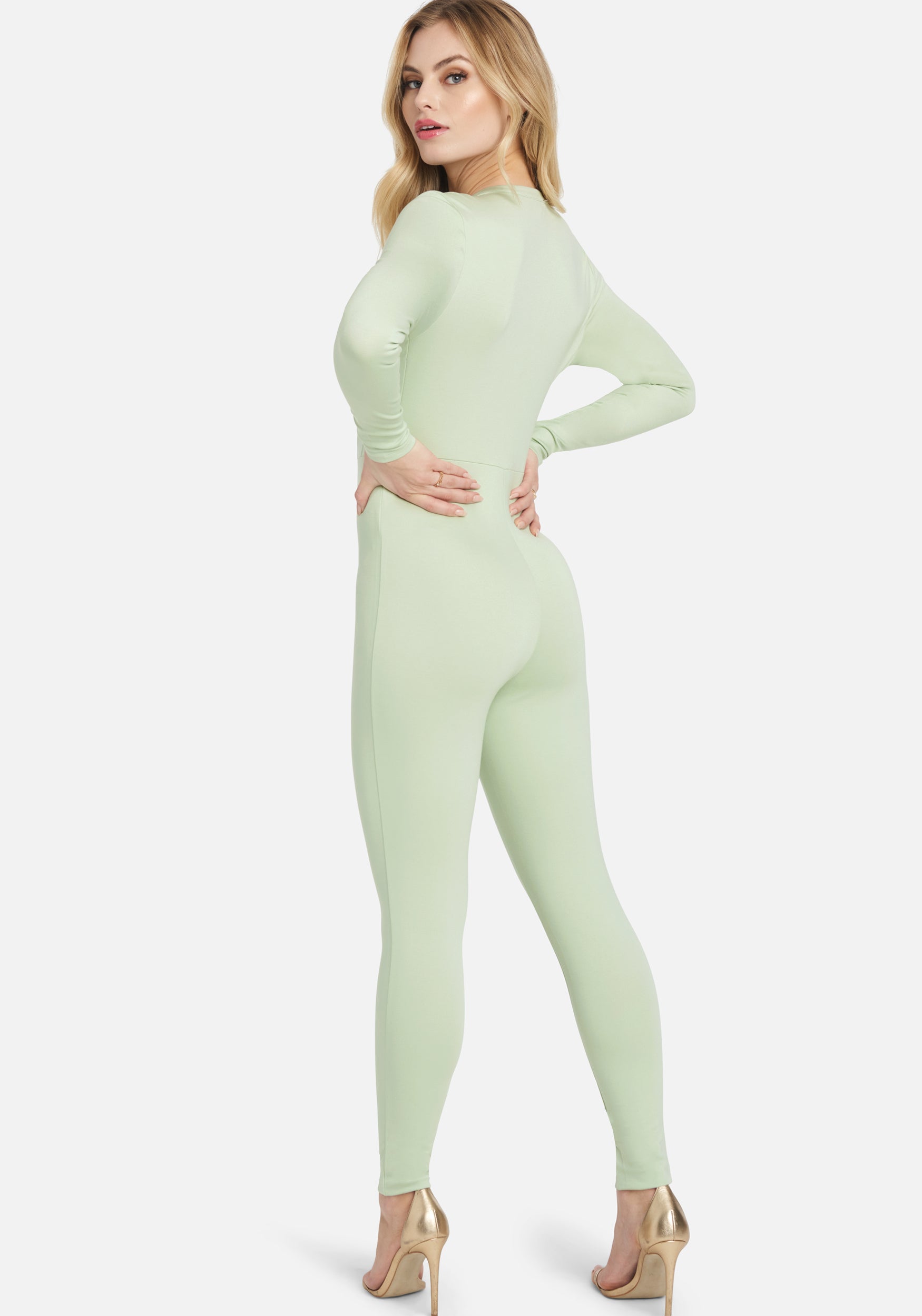 Basic Knit Zip-Up Catsuit