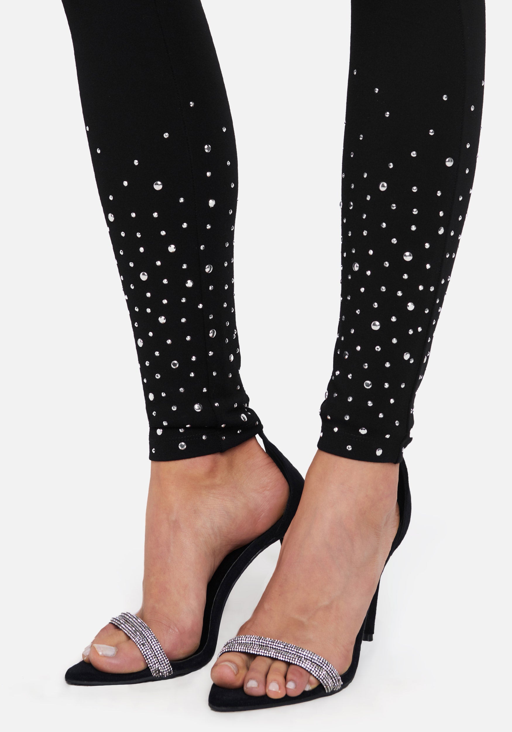 Rhinestone Hem Detail Legging