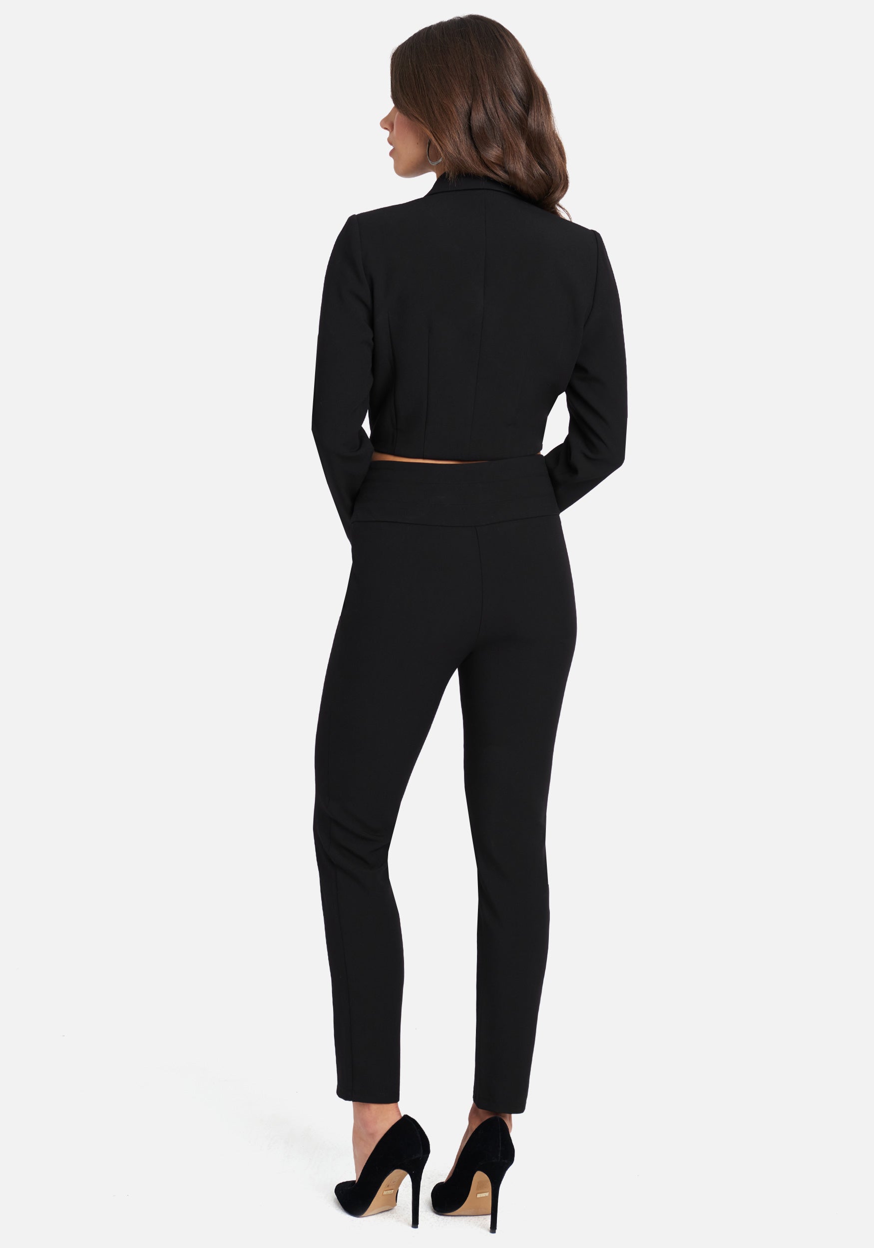 Tuxedo Style Tailored Slim Pant With Multi Stitch Detail Waistband